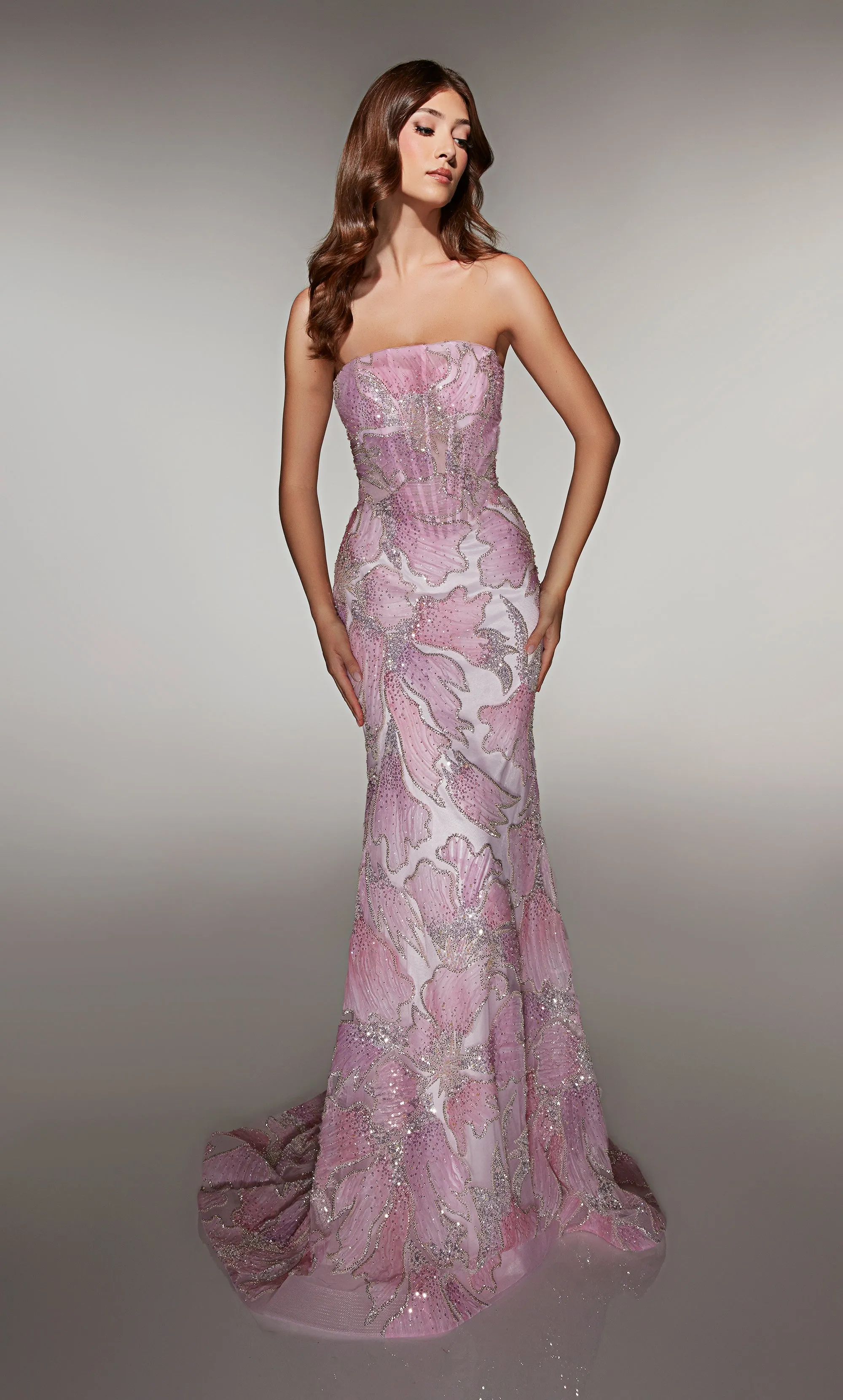 ALYCE Paris 62049 Alyce Long Straight Across Neckline Shimmery/sparkly Mermaid Dress sold by Alyce Paris