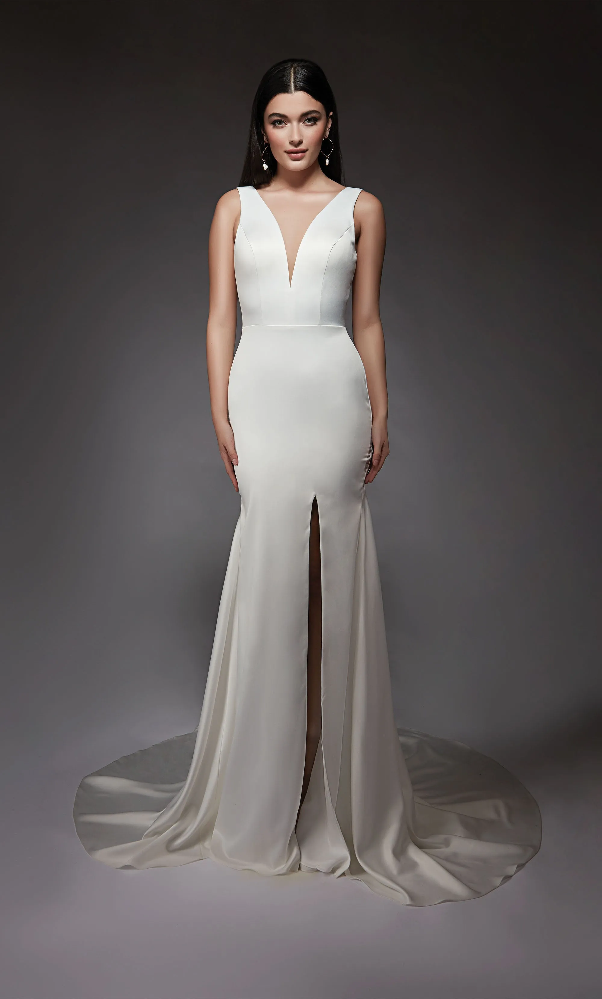 ALYCE Paris 7091 Bridal Plunging Neckline Train Mermaid Dress sold by Alyce Paris