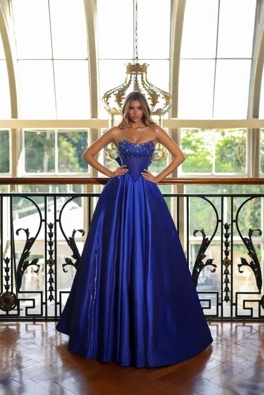 ALYCE Paris 62134 Alyce Long Scoop Neckline Shimmery/sparkly A Line Dress sold by Alyce Paris