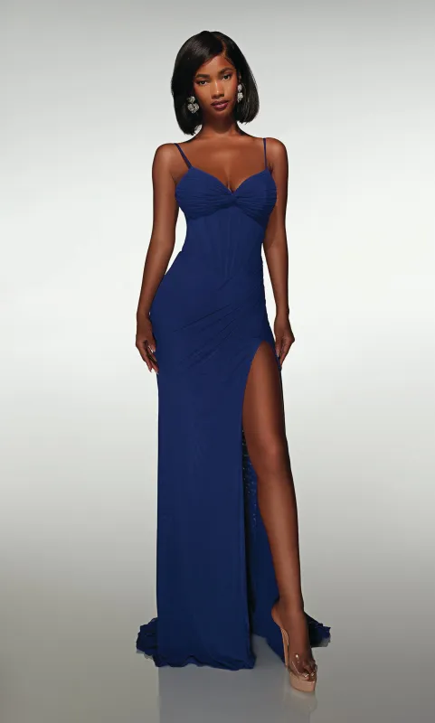 ALYCE Paris 62002 Alyce Long Straight Across Neckline Corset Straight Dress sold by Alyce Paris