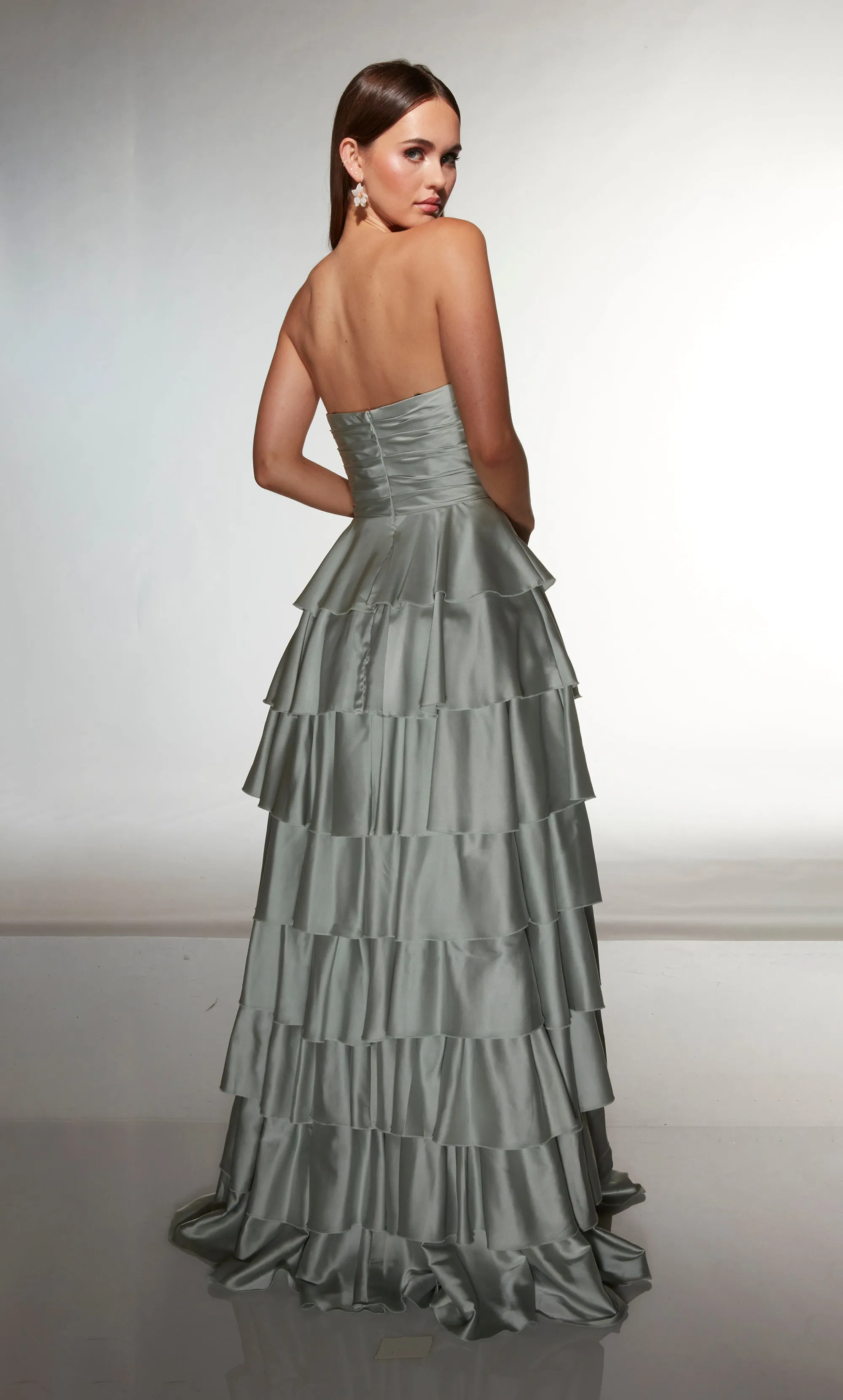 ALYCE Paris 61987 Alyce Long Cat-eye Neckline Ruffles A Line Dress sold by Alyce Paris product image thumbnail 2