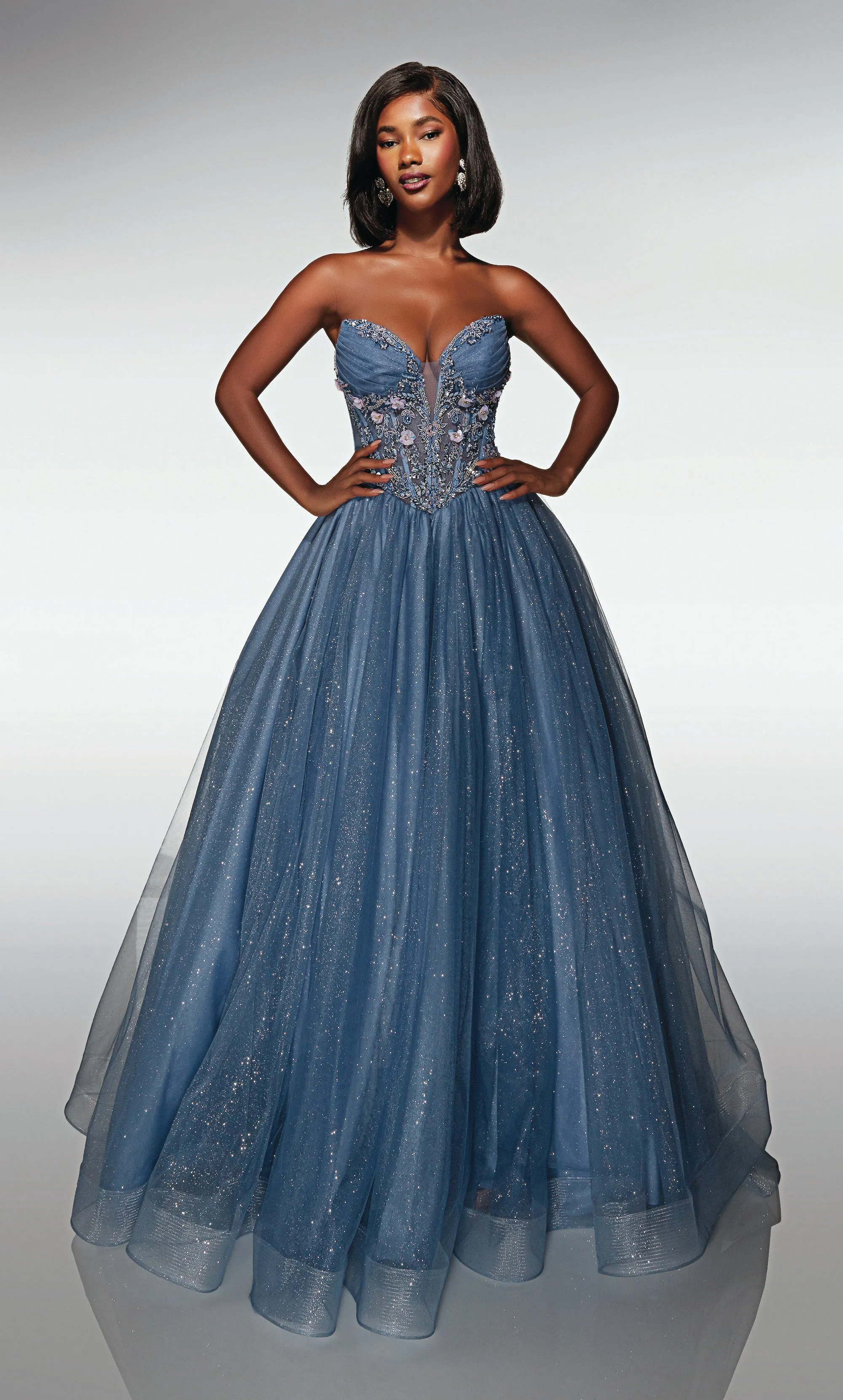 ALYCE Paris 62009 Alyce Long Cat-eye Neckline Shimmery/sparkly Ballgown Dress sold by Alyce Paris product image thumbnail 3