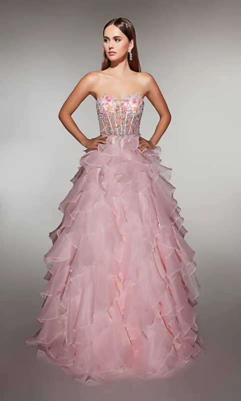 ALYCE Paris 62069 Alyce Long Sweetheart Neckline Ruffles Ballgown Dress sold by Alyce Paris