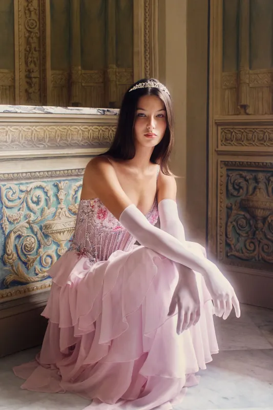 ALYCE Paris 61993 Alyce Long Plunging Neckline Corset A Line Dress sold by Alyce Paris