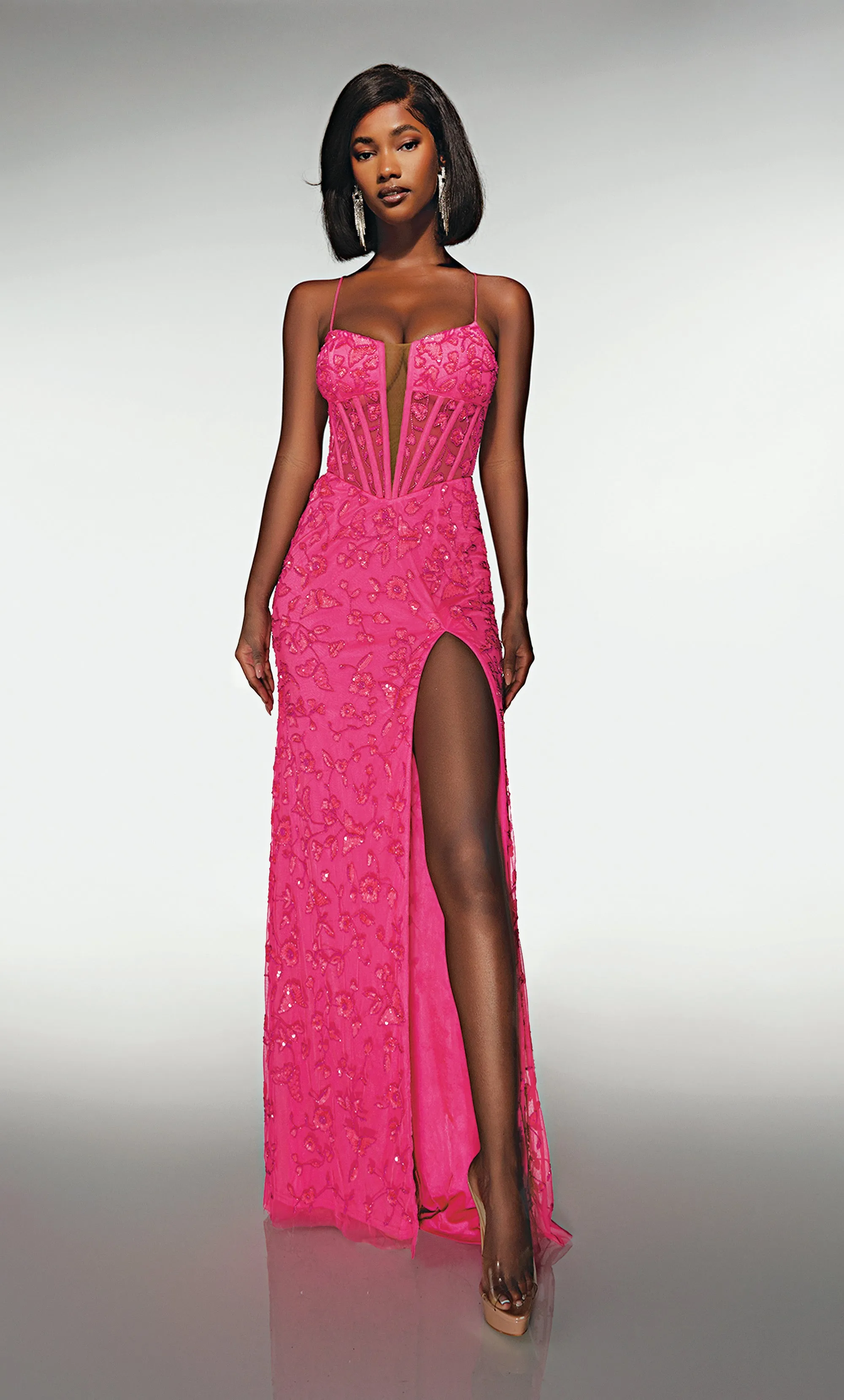 ALYCE Paris 62139 Alyce Long Plunging Neckline Illusion Straight Dress sold by Alyce Paris product image thumbnail 3