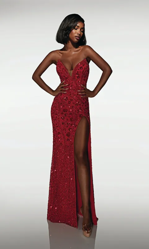 ALYCE Paris 62136 Alyce Long Plunging Neckline Embellished Straight Dress sold by Alyce Paris