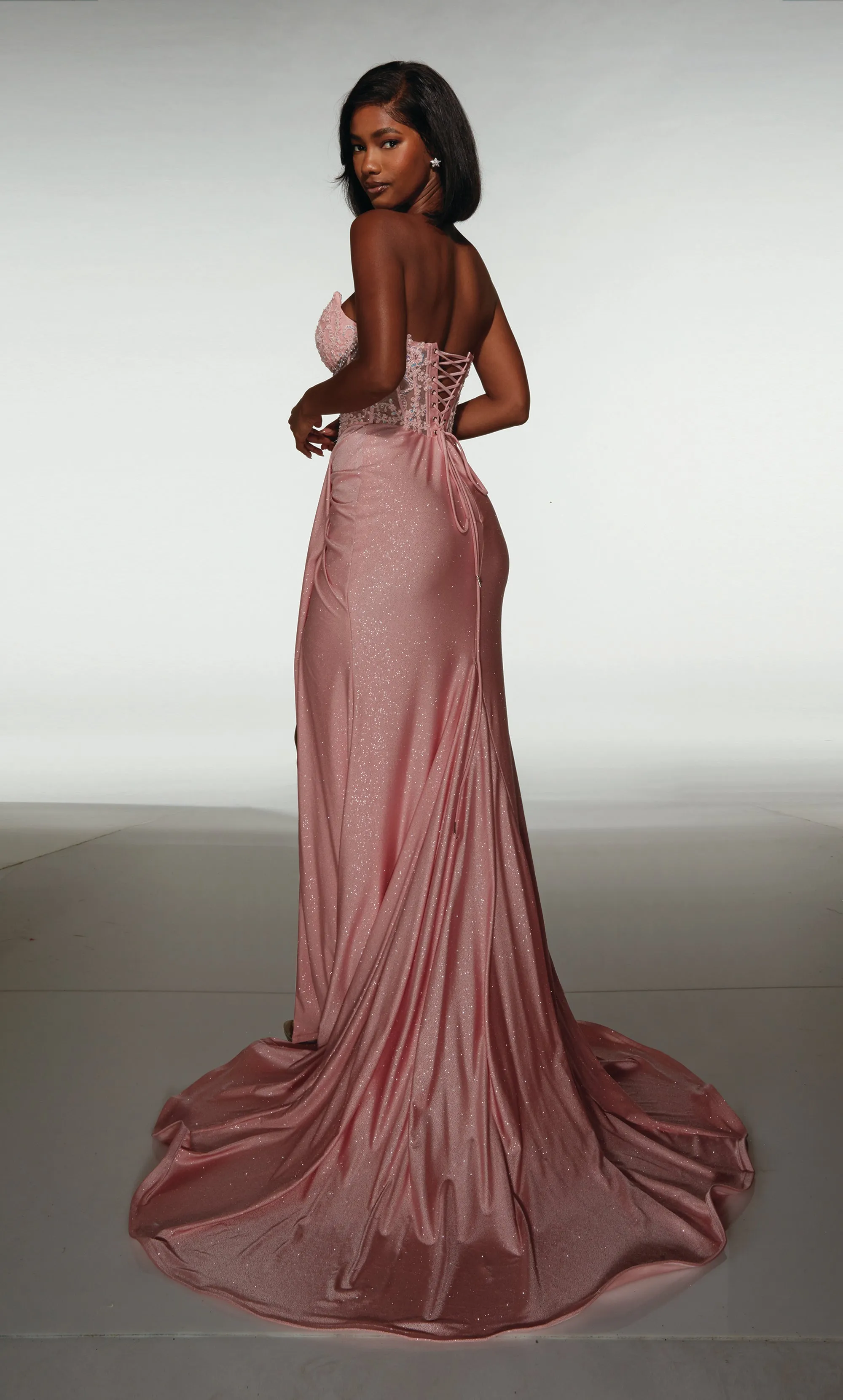 ALYCE Paris 62057 Alyce Long Cat-eye Neckline Ruched/draped Straight Dress sold by Alyce Paris product image thumbnail 4