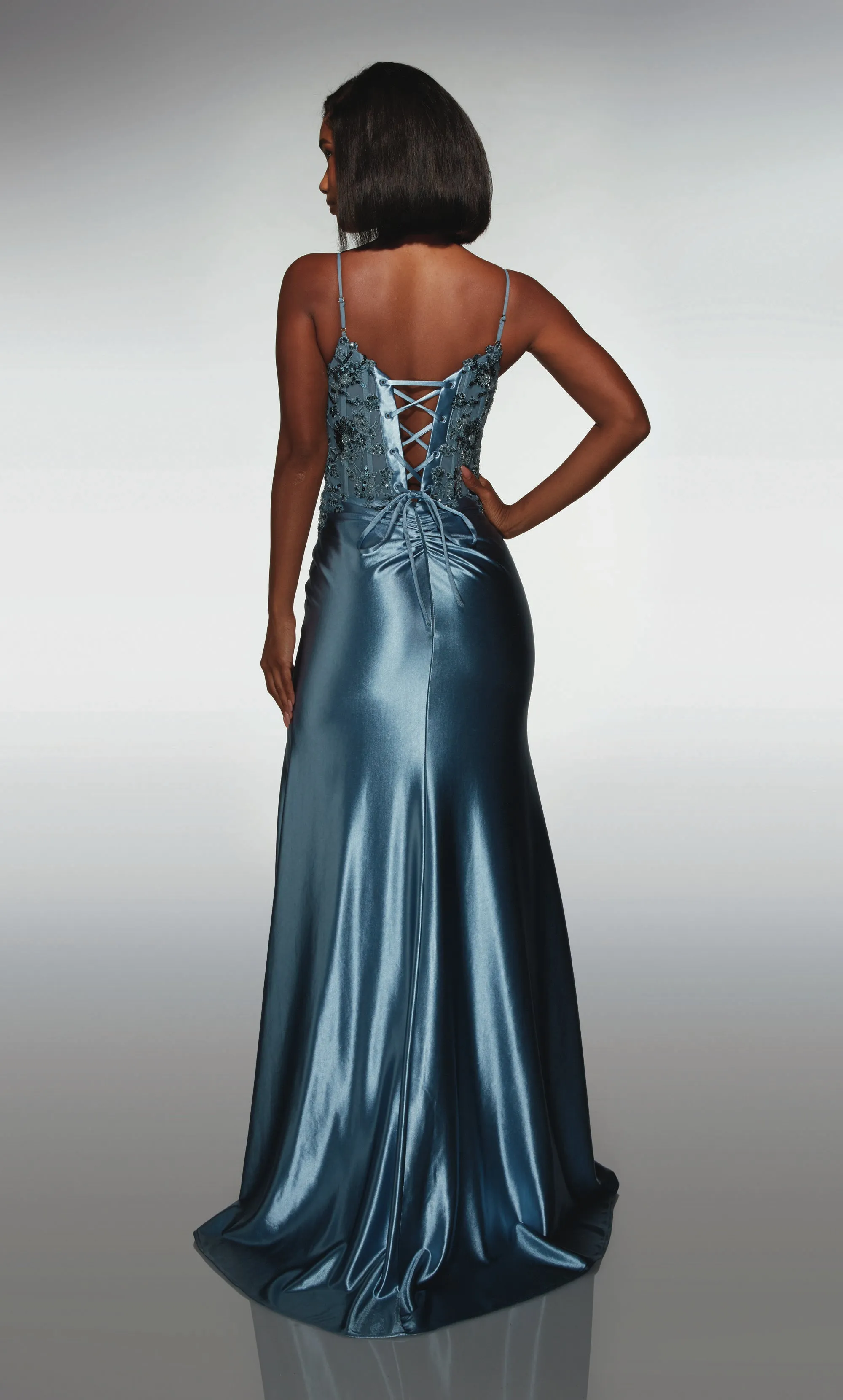 ALYCE Paris 62006 Alyce Long Sweetheart Neckline Slit Straight Dress sold by Alyce Paris product image thumbnail 2