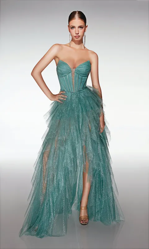 ALYCE Paris 405 Cat-eye Neckline Ruffles A Line Dress sold by Alyce Paris