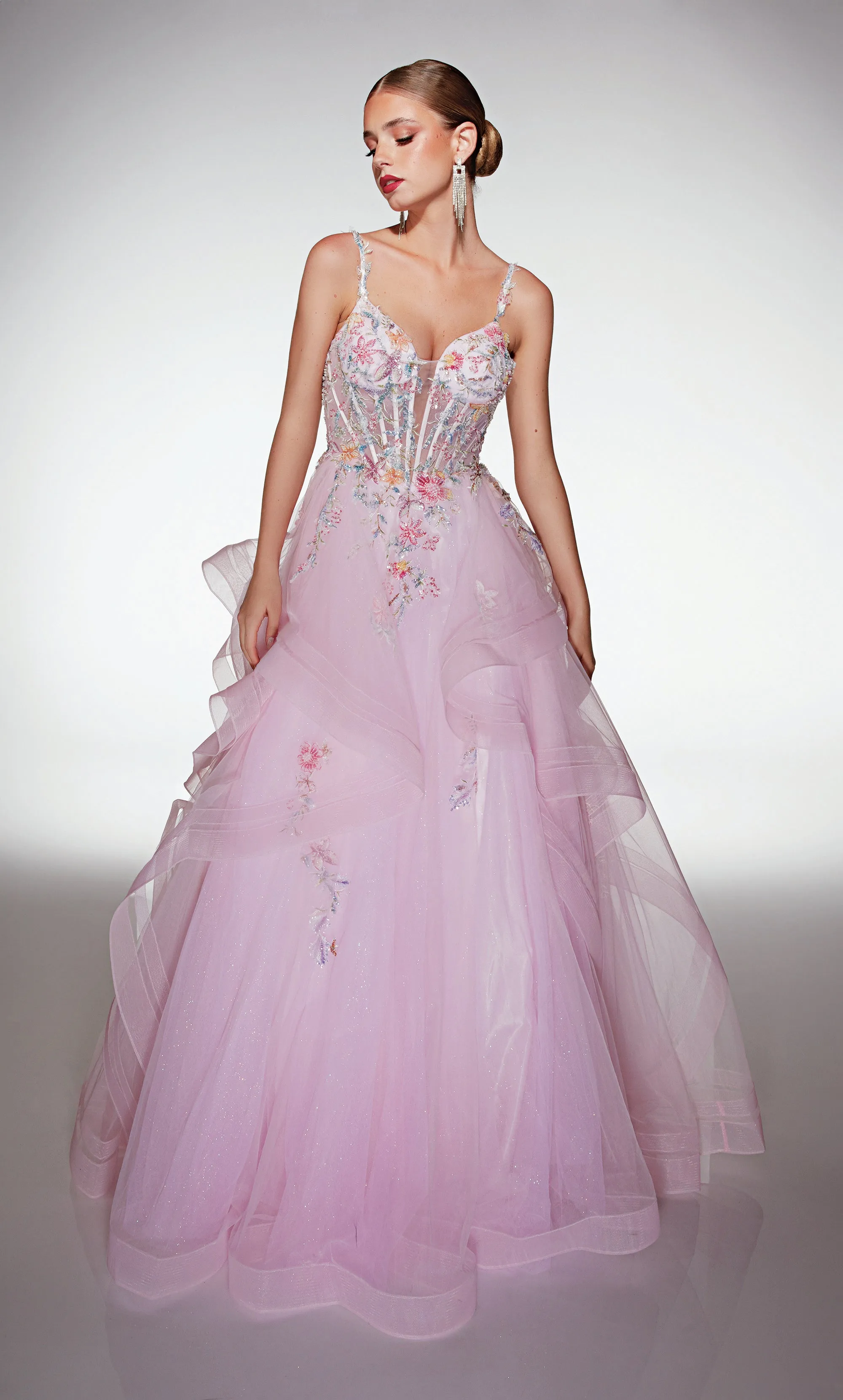 ALYCE Paris 62201 Alyce Long Sweetheart Neckline Waterfall Ballgown Dress sold by Alyce Paris product image thumbnail 4