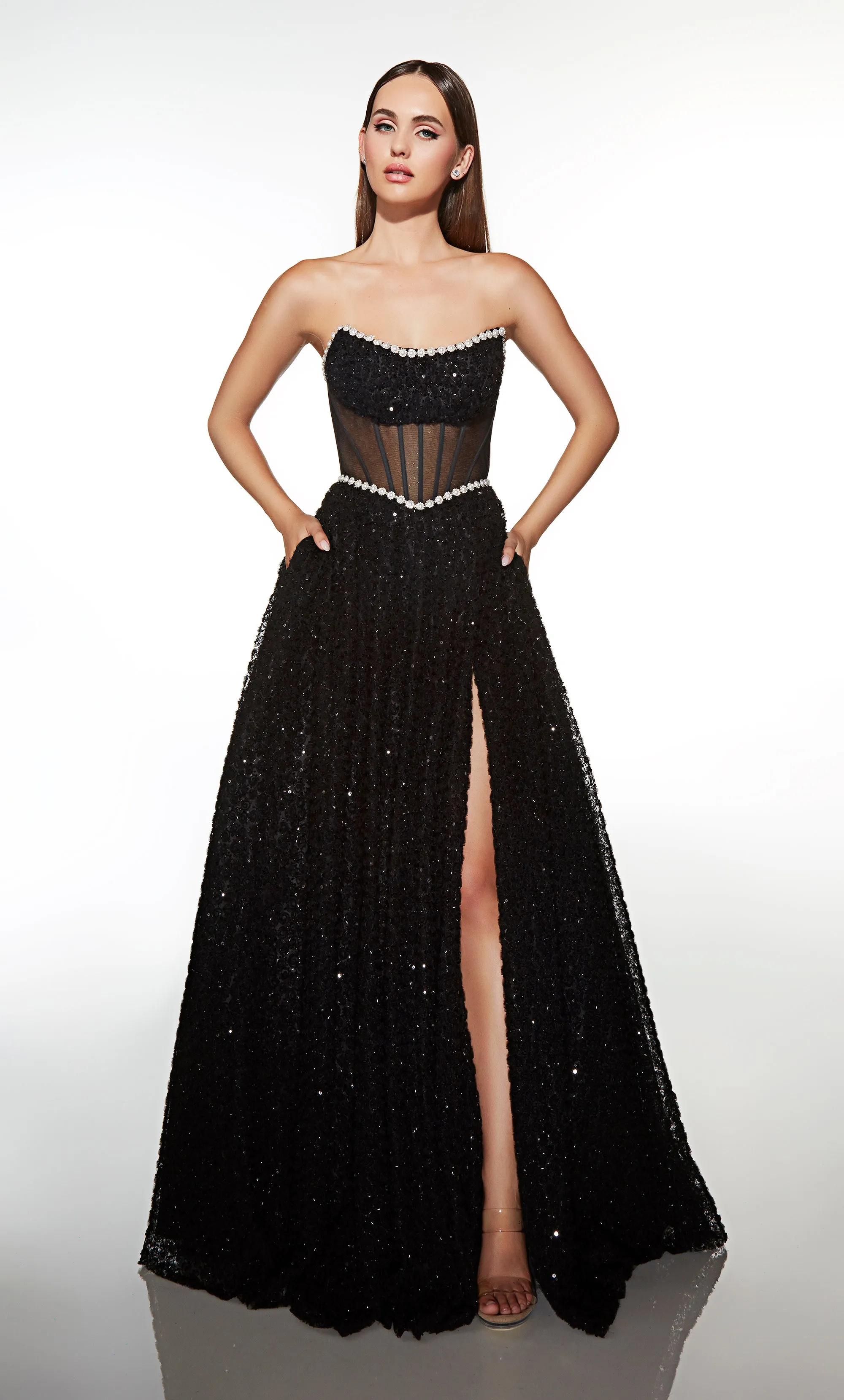 ALYCE Paris 61982 Alyce Long Scoop Neckline Illusion Ballgown Dress sold by Alyce Paris