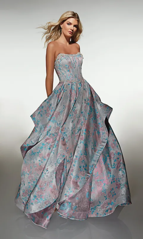 ALYCE Paris 61997 Alyce Long Scoop Neckline Waterfall Ballgown Dress sold by Alyce Paris