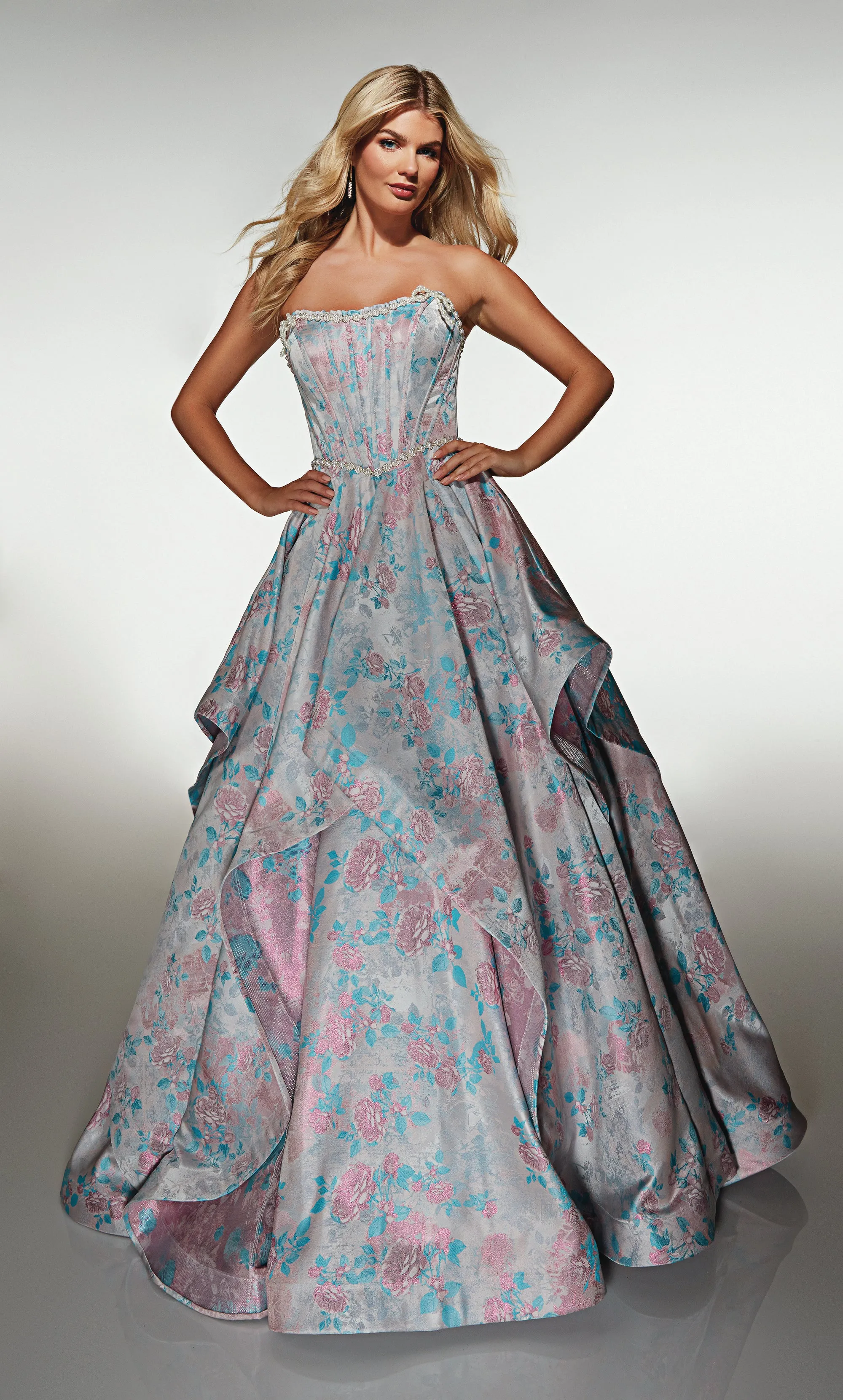 ALYCE Paris 61997 Alyce Long Scoop Neckline Waterfall Ballgown Dress sold by Alyce Paris product image thumbnail 3