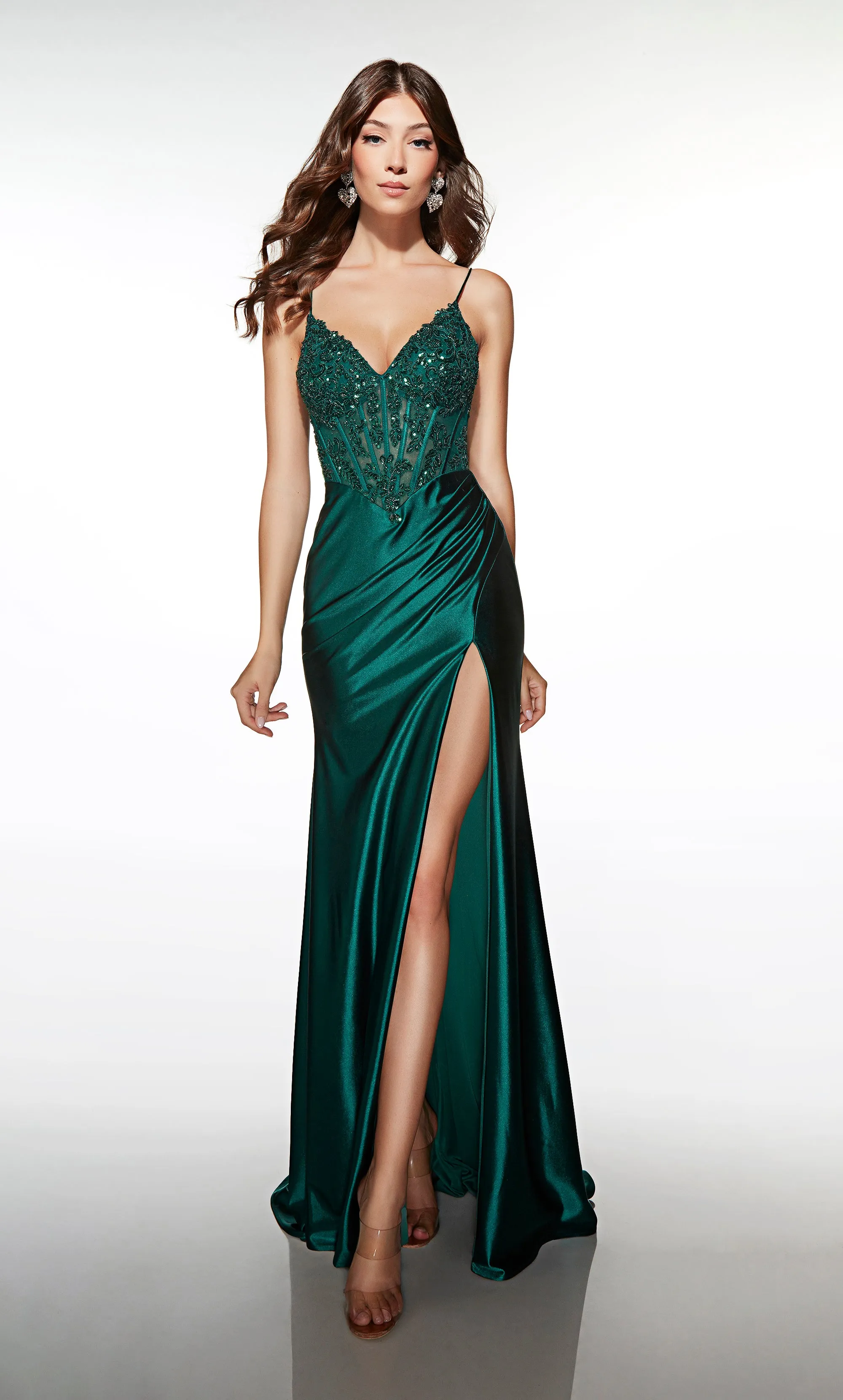 ALYCE Paris 407 V-neckline Corset Straight Dress sold by Alyce Paris product image thumbnail 4