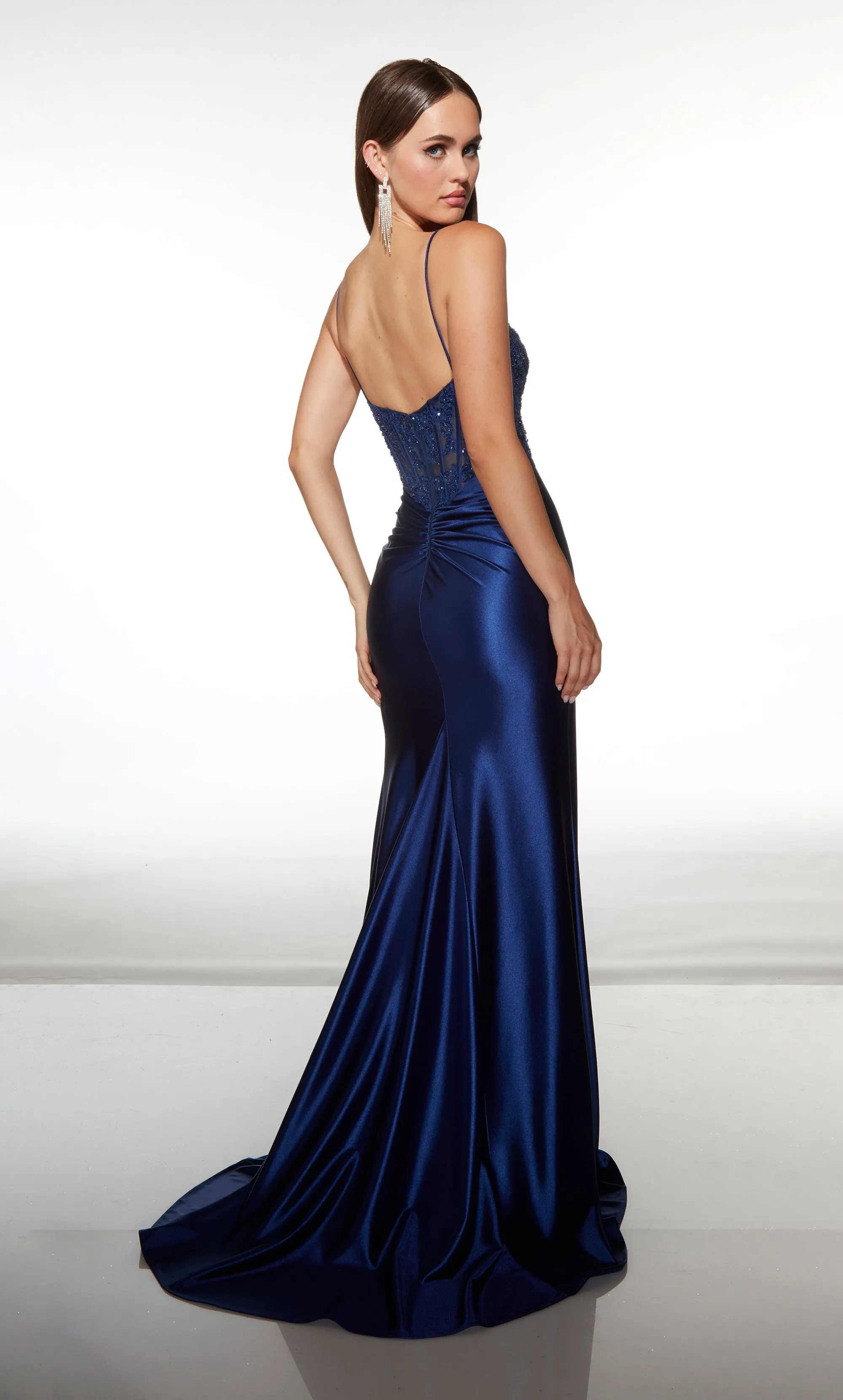 ALYCE Paris 407 V-neckline Corset Straight Dress sold by Alyce Paris product image thumbnail 2