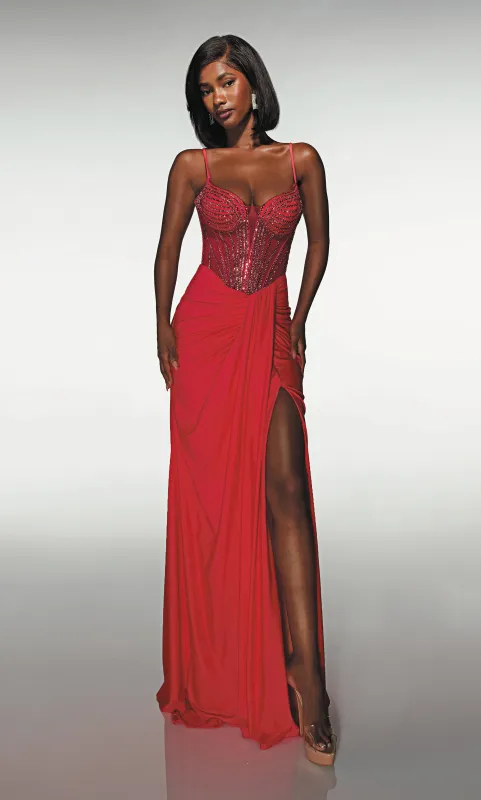 ALYCE Paris 62088 Alyce Long Cat-eye Neckline Elegant Straight Dress sold by Alyce Paris
