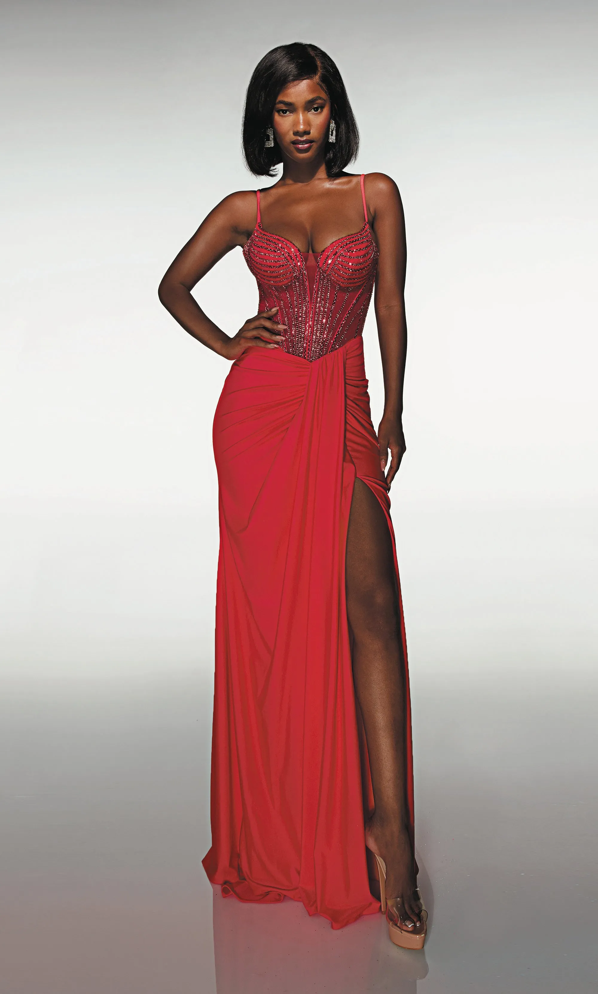 ALYCE Paris 62088 Alyce Long Cat-eye Neckline Elegant Straight Dress sold by Alyce Paris product image thumbnail 3
