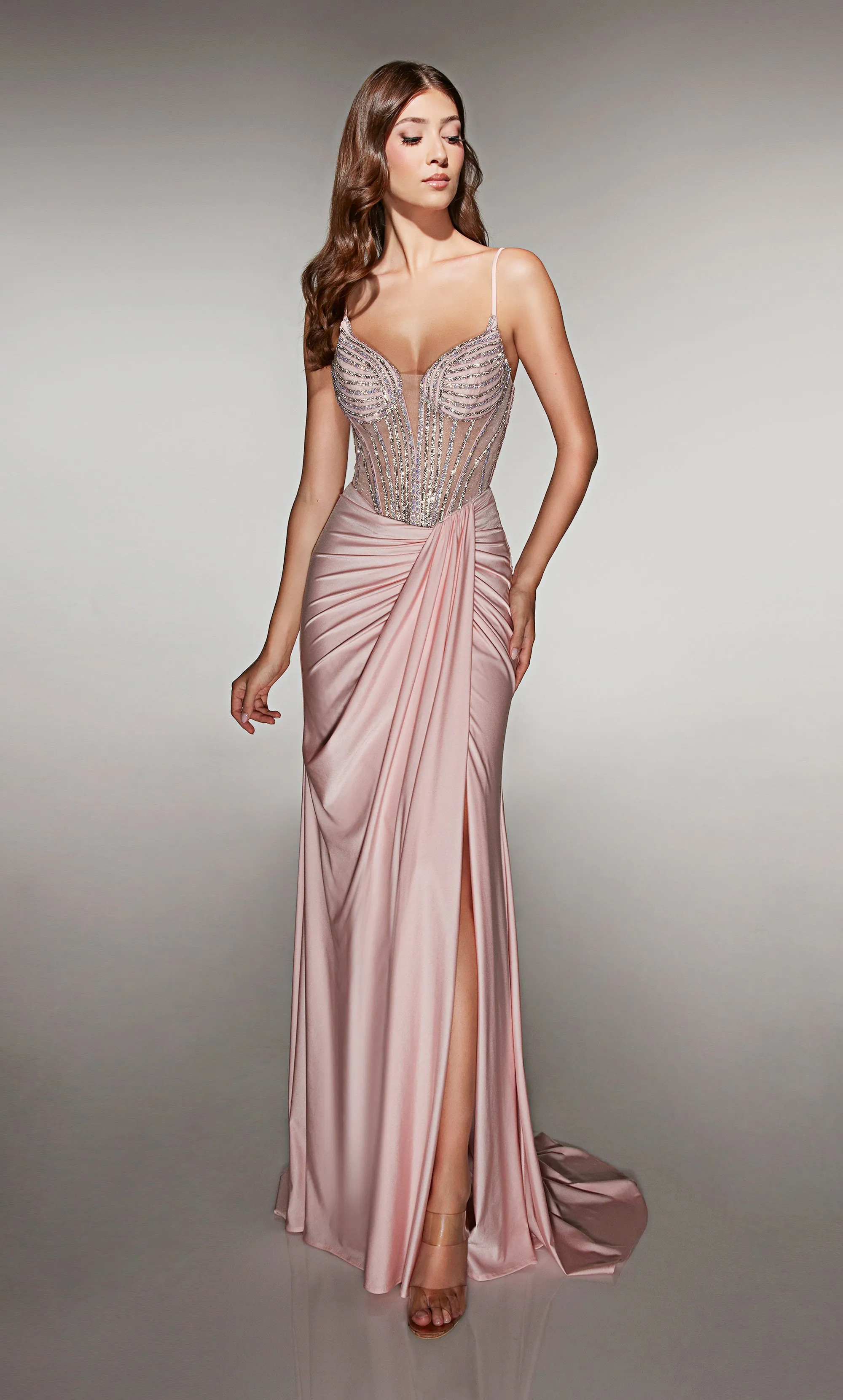 ALYCE Paris 62088 Alyce Long Cat-eye Neckline Elegant Straight Dress sold by Alyce Paris product image thumbnail 4