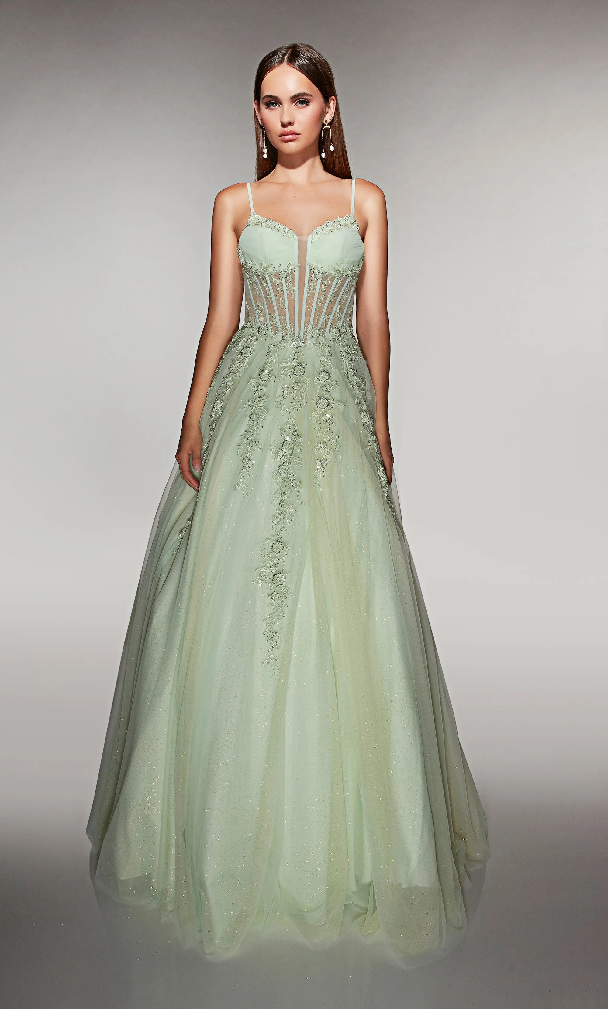 ALYCE Paris 62061 Alyce Long Plunging Neckline Embellished Ballgown Dress sold by Alyce Paris product image thumbnail 4