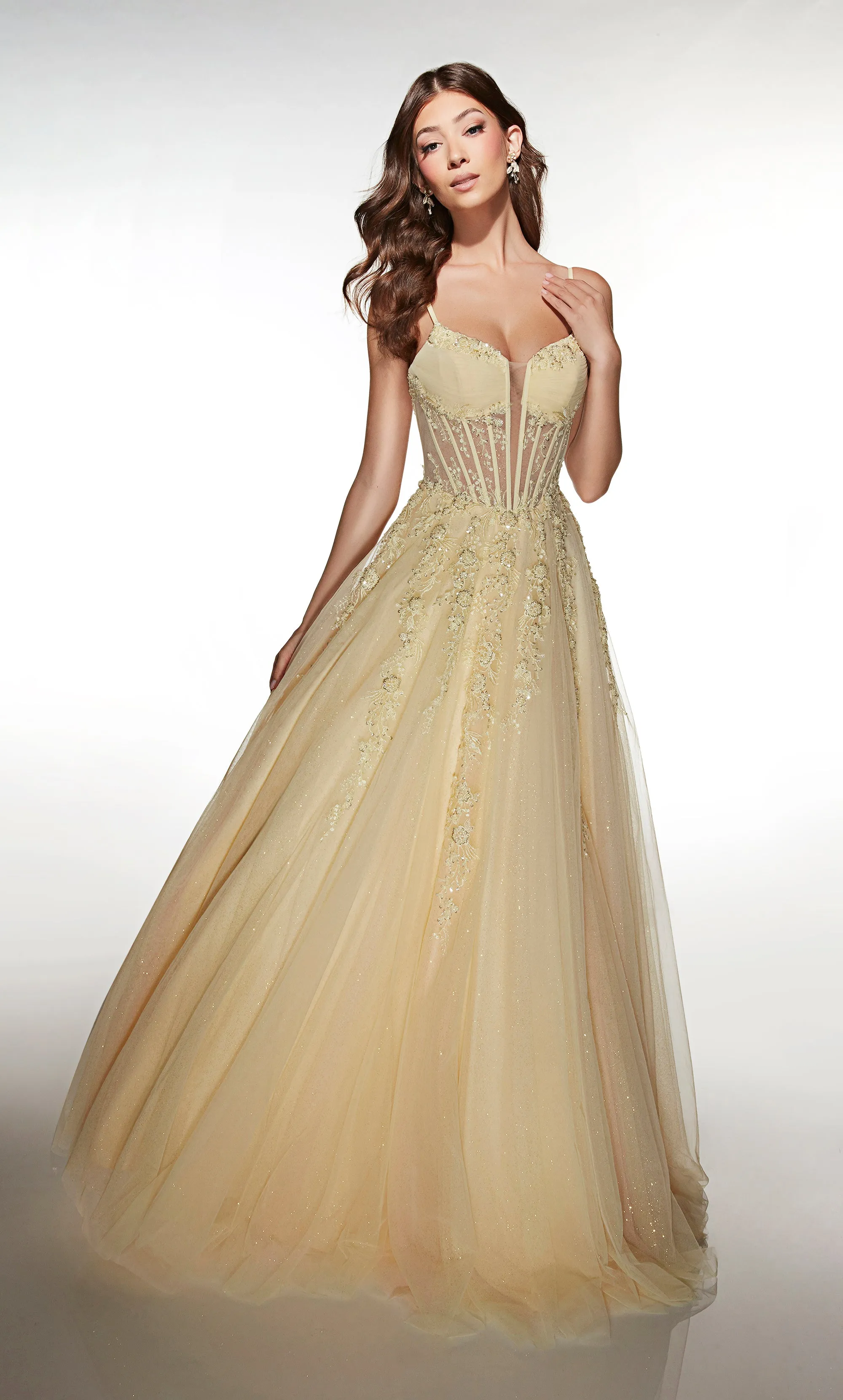 ALYCE Paris 62061 Alyce Long Plunging Neckline Embellished Ballgown Dress sold by Alyce Paris