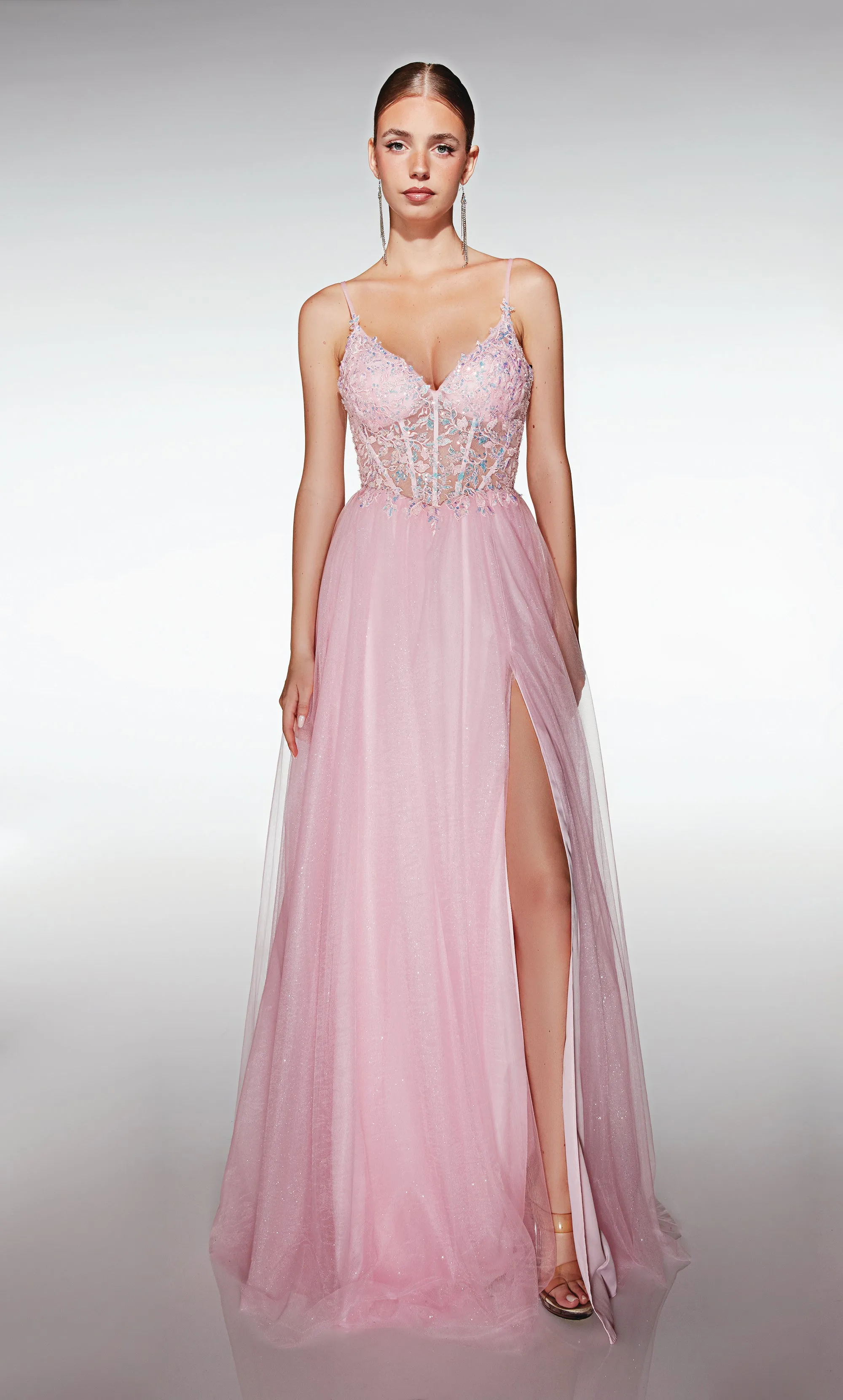 ALYCE Paris 377 V-neckline Slit A Line Dress sold by Alyce Paris product image thumbnail 3