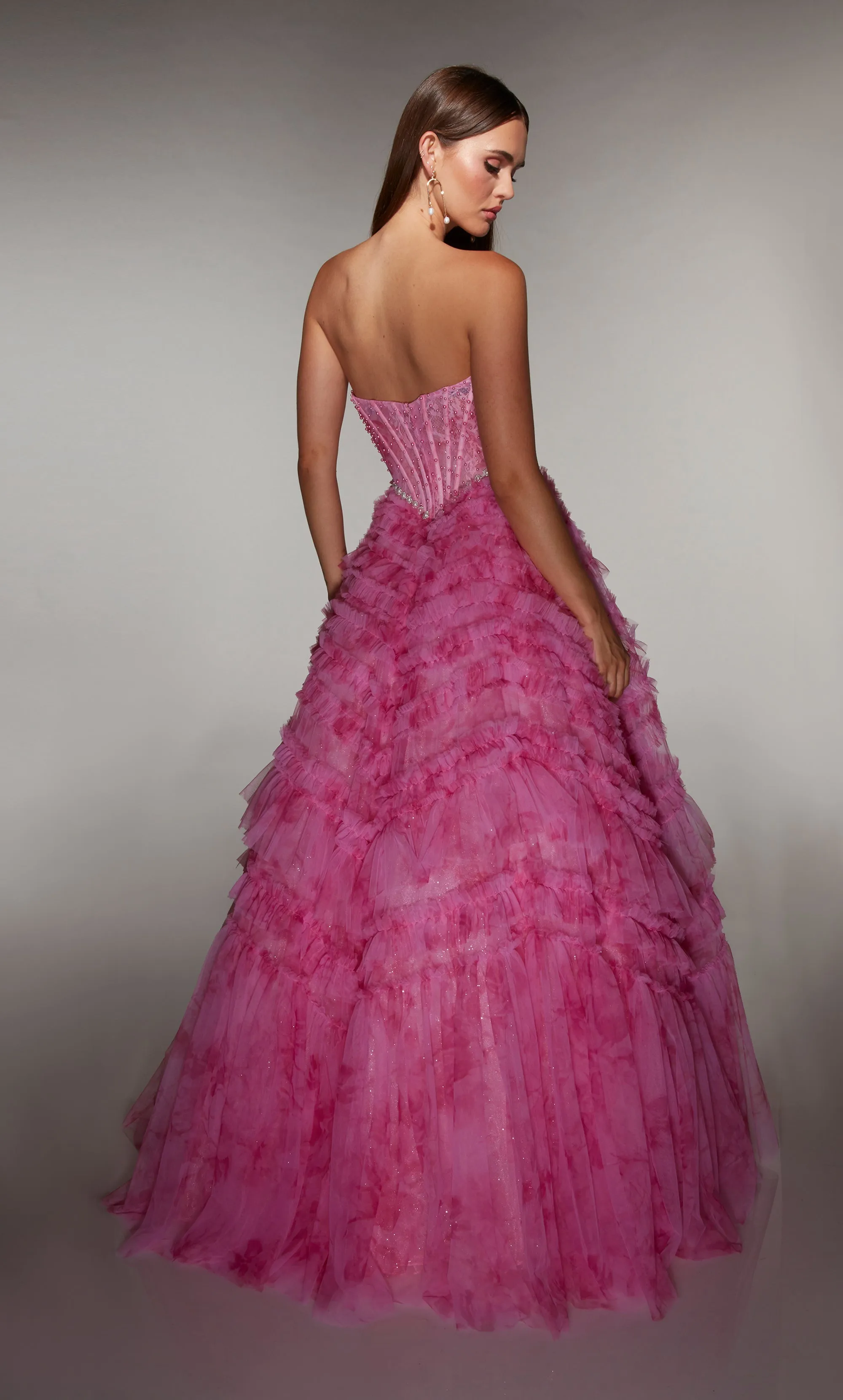 ALYCE Paris 61981 Alyce Long Scoop Neckline Ruffles Ballgown Dress sold by Alyce Paris product image thumbnail 5