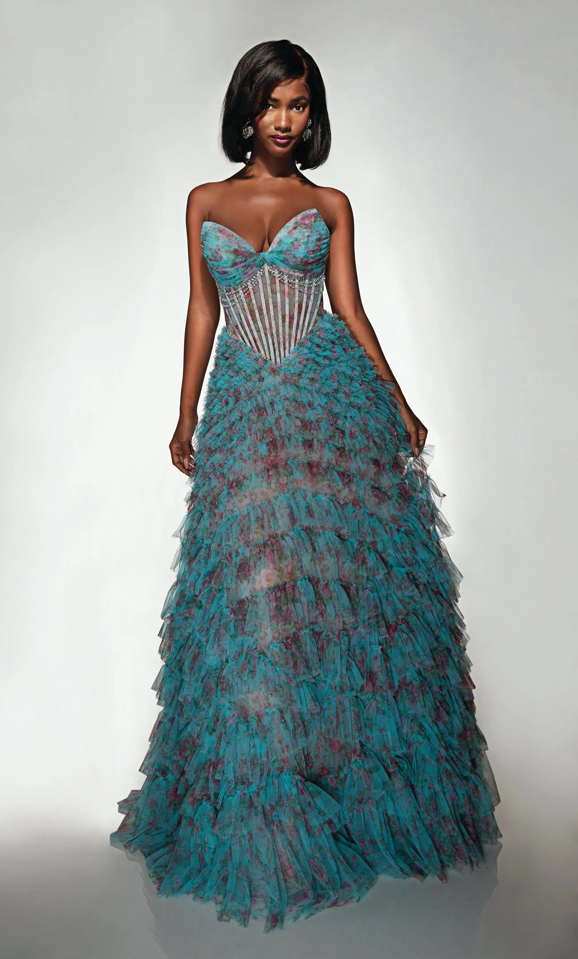 ALYCE Paris 62169 Alyce Long Cat-eye Neckline Corset A Line Dress sold by Alyce Paris
