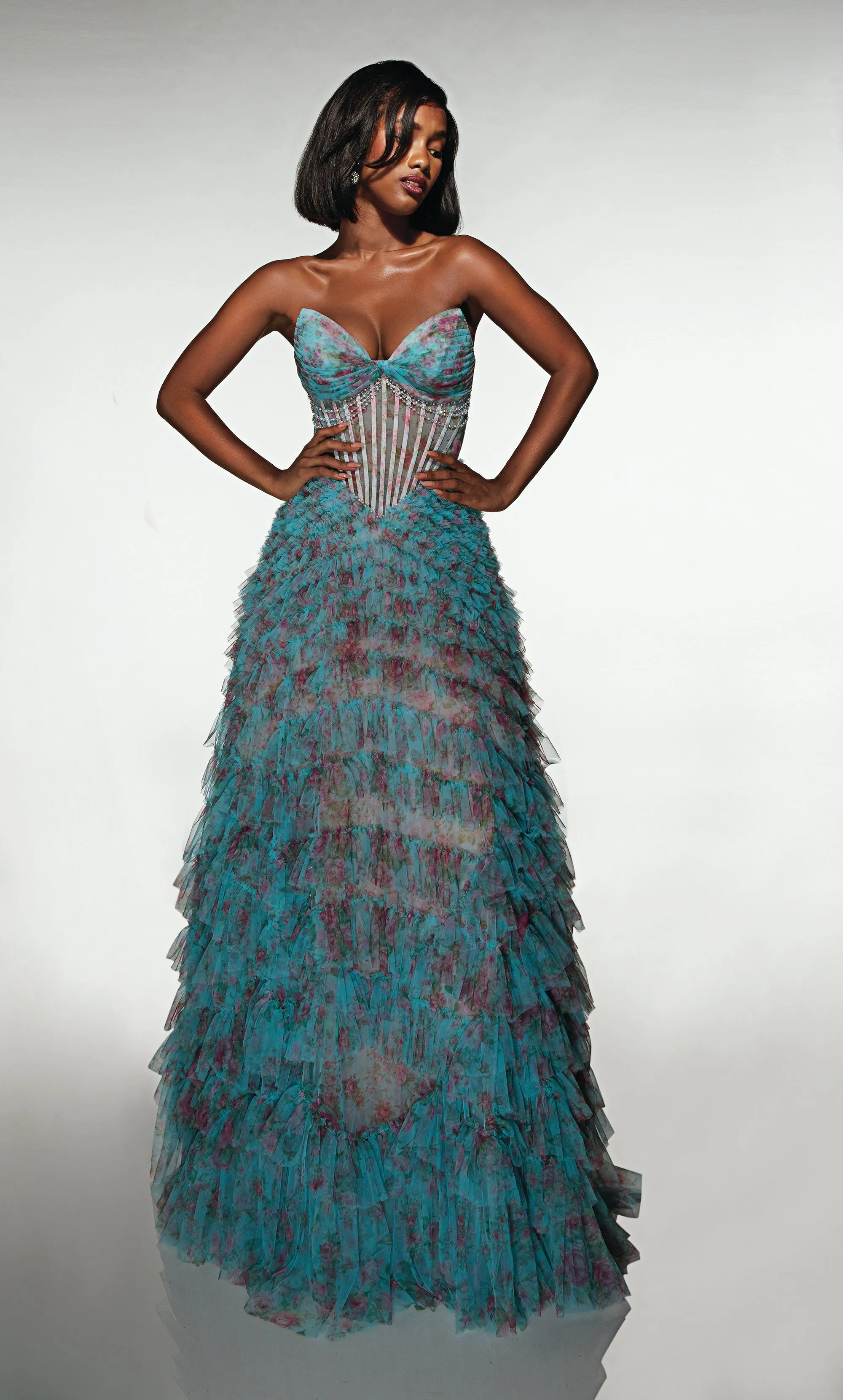 ALYCE Paris 62169 Alyce Long Cat-eye Neckline Corset A Line Dress sold by Alyce Paris product image thumbnail 3