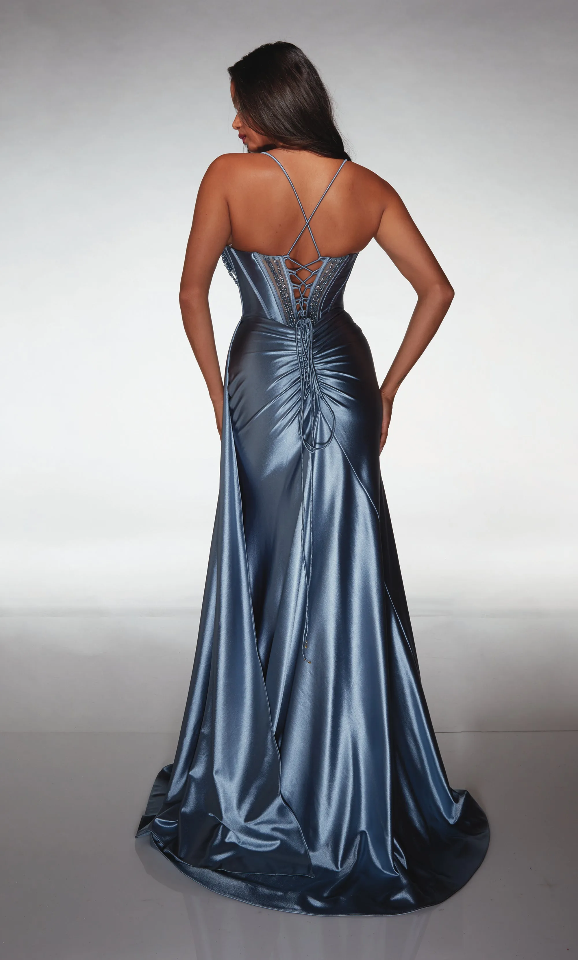 ALYCE Paris 62160 Alyce Long Cat-eye Neckline Corset Straight Dress sold by Alyce Paris product image thumbnail 2