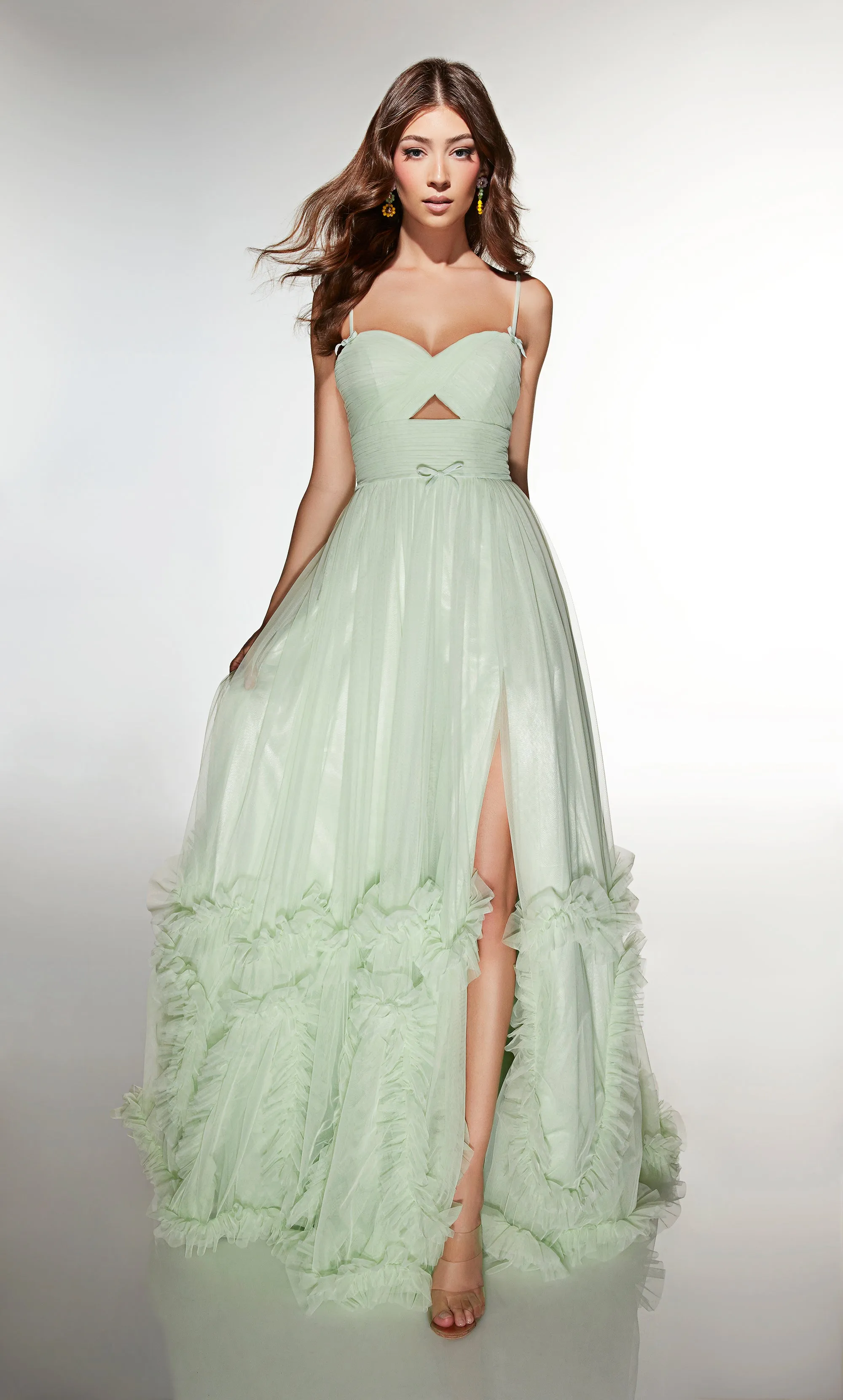 ALYCE Paris 62043 Alyce Long Sweetheart Neckline Ruffles A Line Dress sold by Alyce Paris product image thumbnail 5