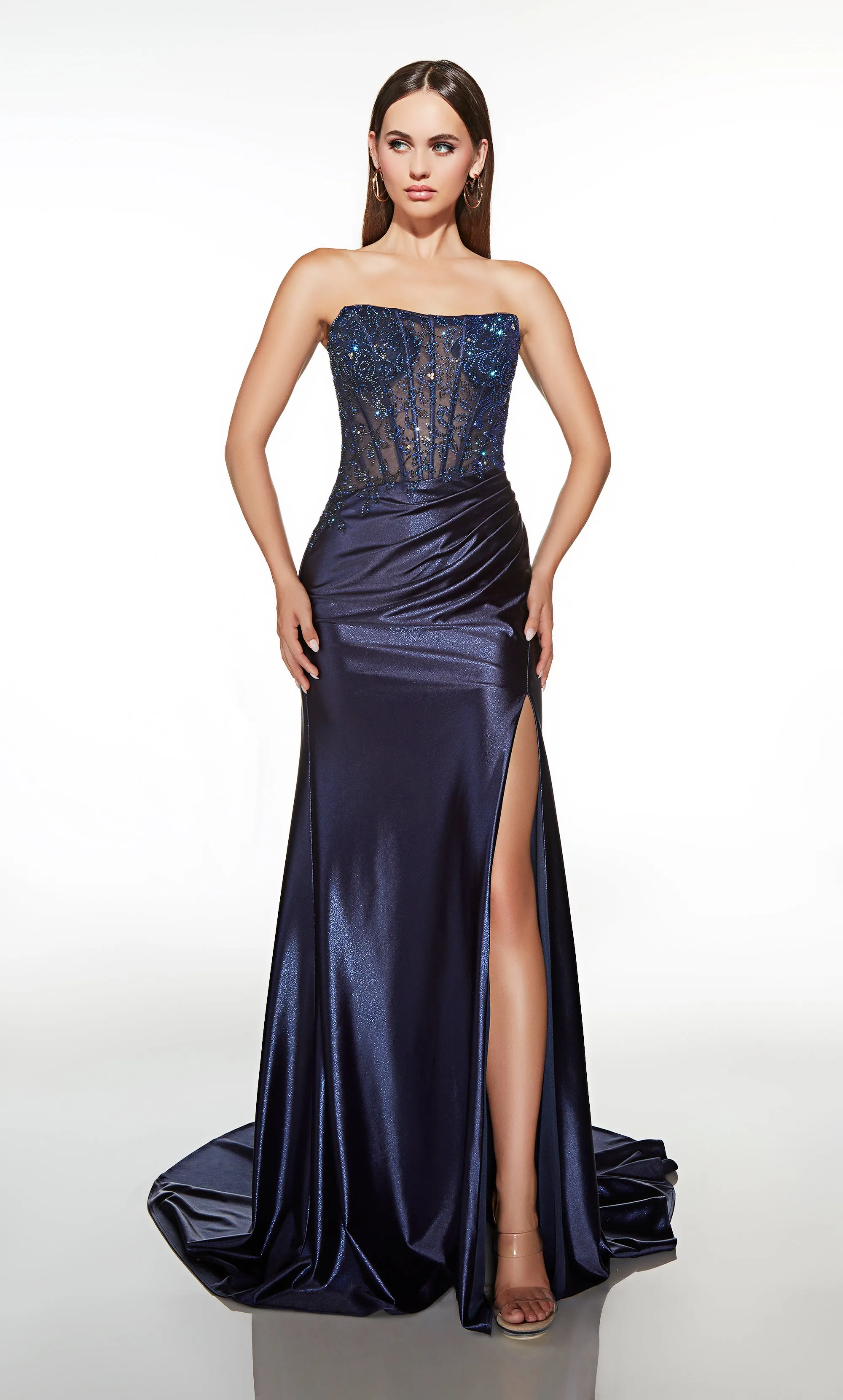 ALYCE Paris 62027 Alyce Long Scoop Neckline Illusion Straight Dress sold by Alyce Paris product image thumbnail 3
