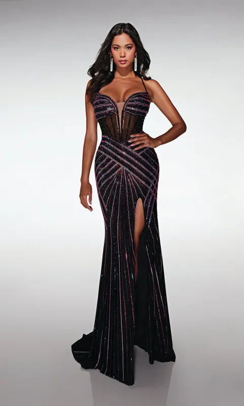 ALYCE Paris 62100 Alyce Long Plunging Neckline Sexy Straight Dress sold by Alyce Paris