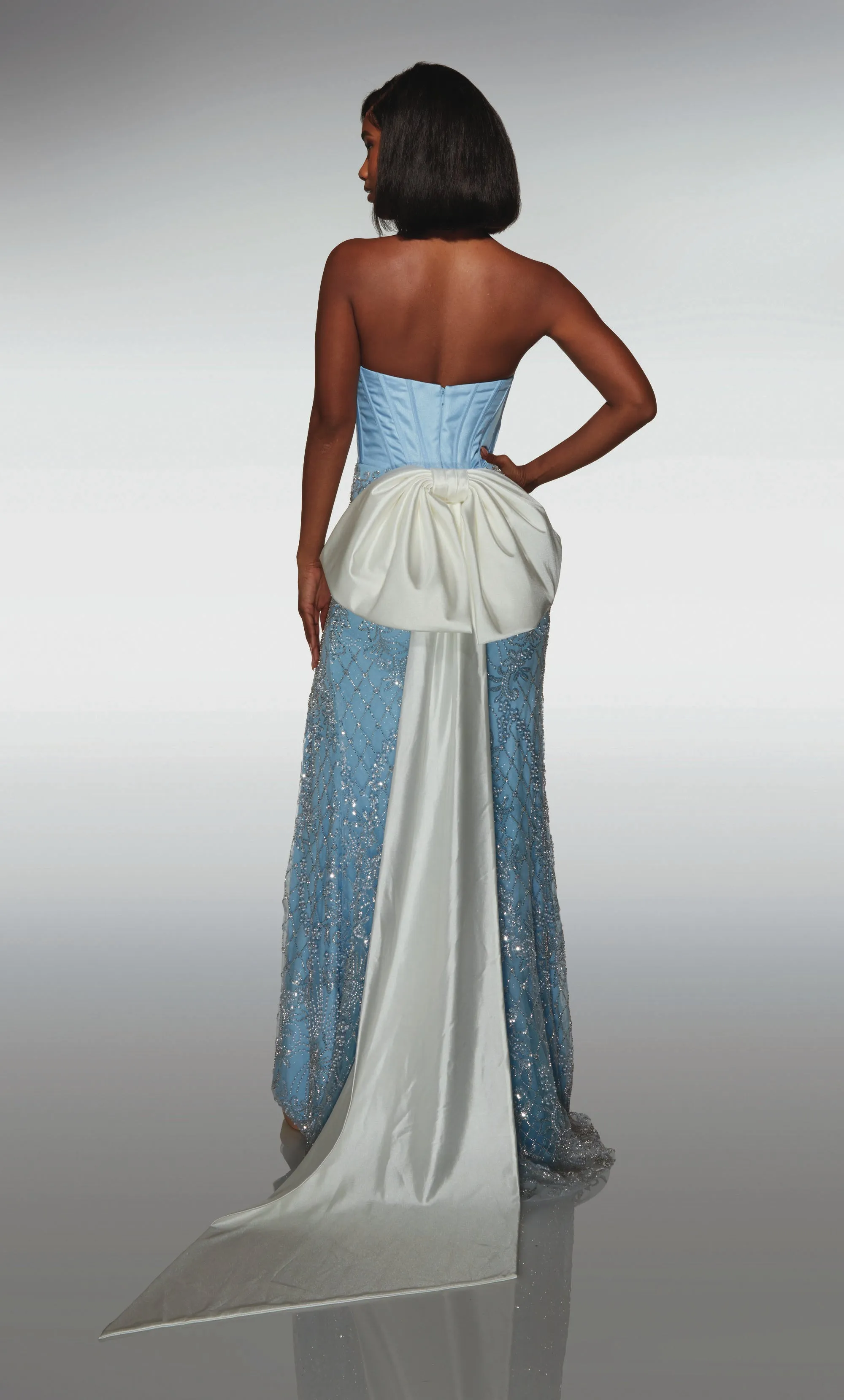 ALYCE Paris 62031 Alyce Long Plunging Neckline Corset Straight Dress sold by Alyce Paris product image thumbnail 2