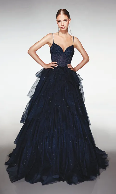 ALYCE Paris 388 Cat-eye Neckline Embellished Ballgown Dress made by Alyce Paris