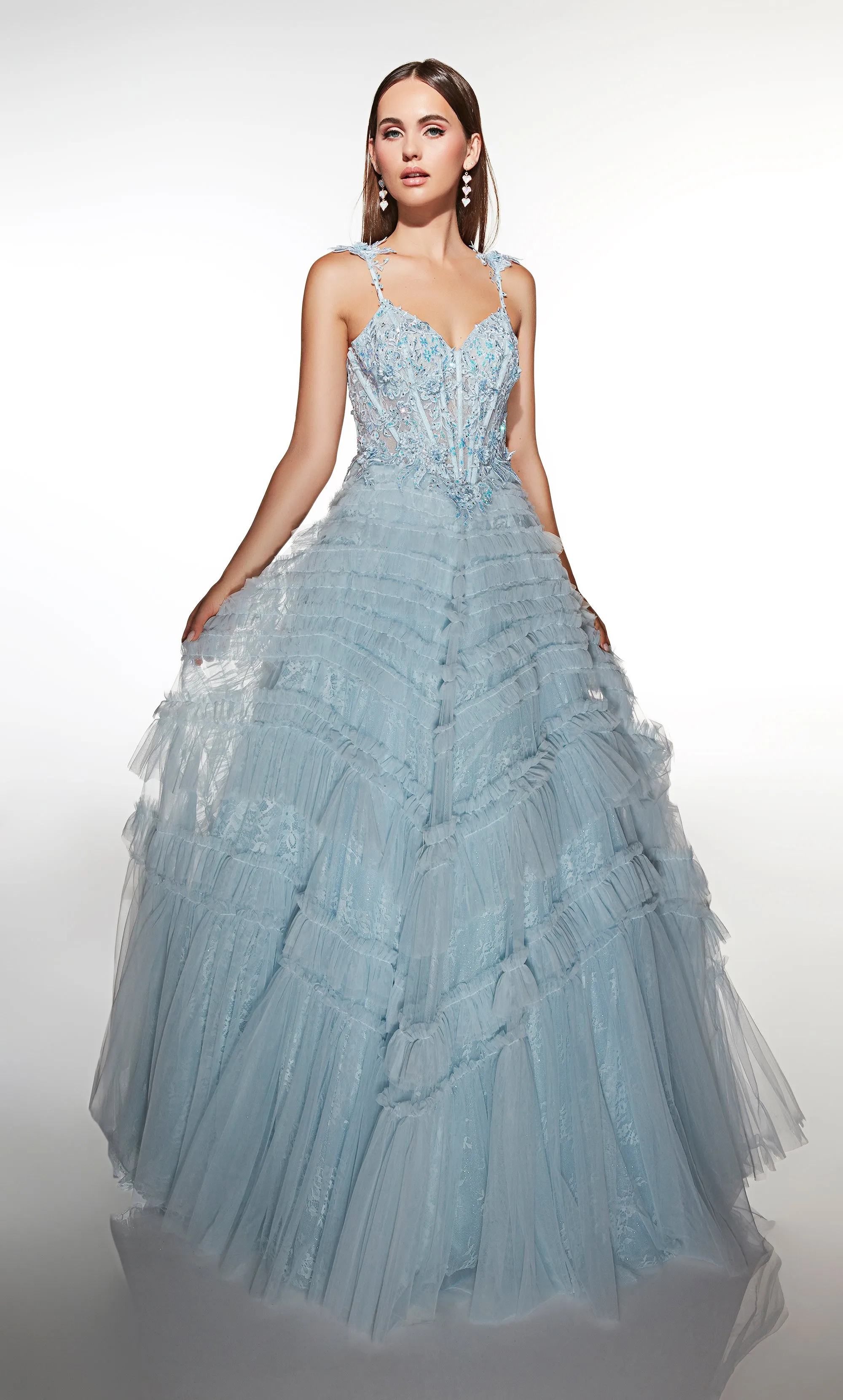 ALYCE Paris 62058 Alyce Long Sweetheart Neckline Ruffles A Line Dress sold by Alyce Paris product image thumbnail 3