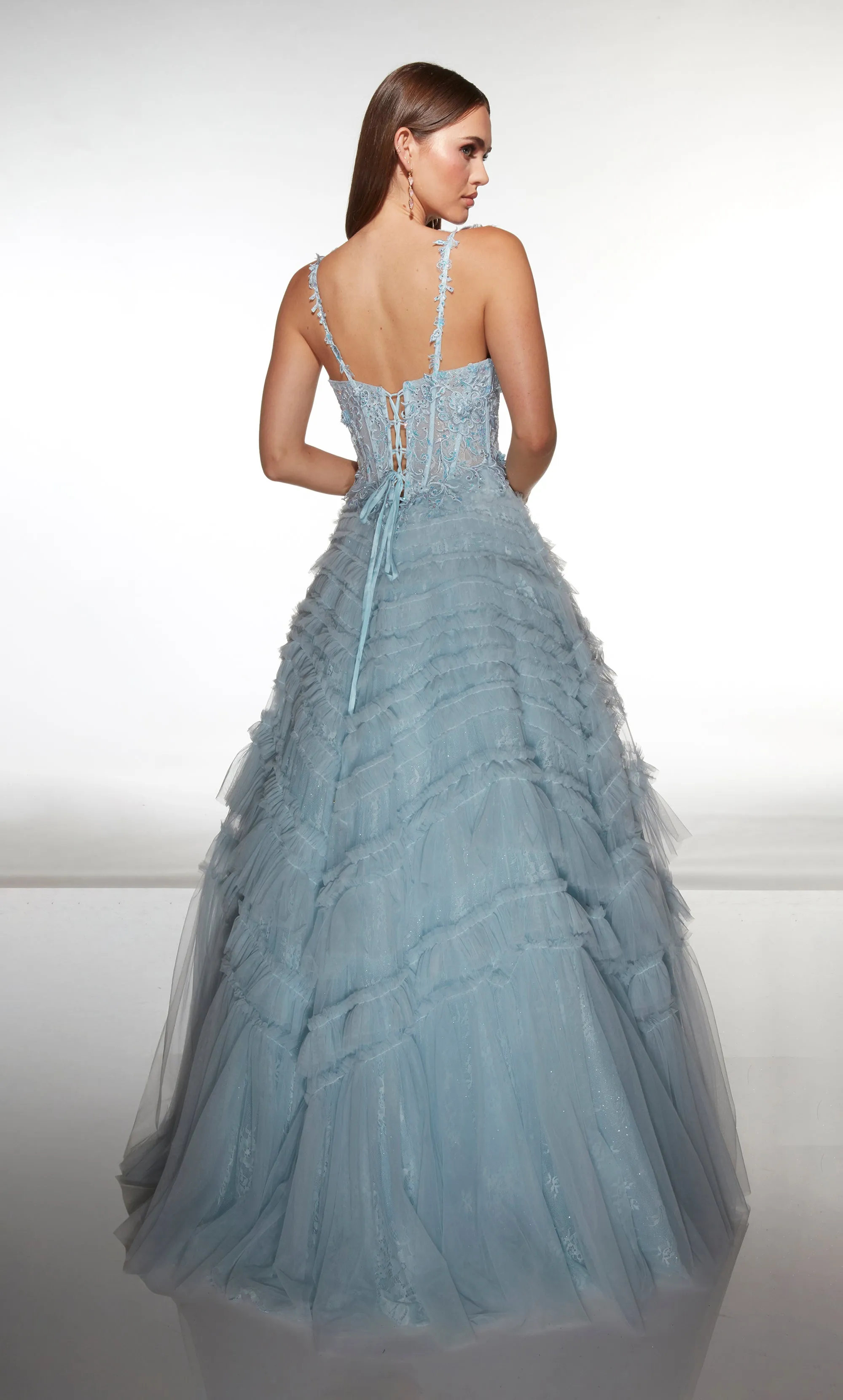 ALYCE Paris 62058 Alyce Long Sweetheart Neckline Ruffles A Line Dress sold by Alyce Paris product image thumbnail 2