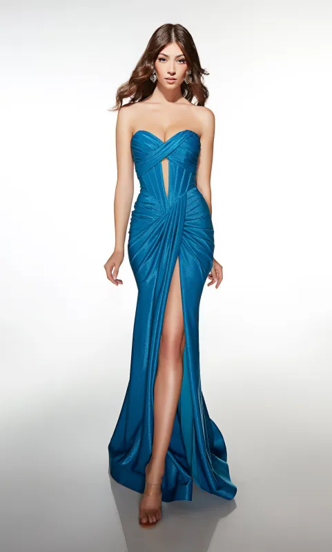 ALYCE Paris 62128 Alyce Long Plunging Neckline Ruched/draped Mermaid Dress sold by Alyce Paris