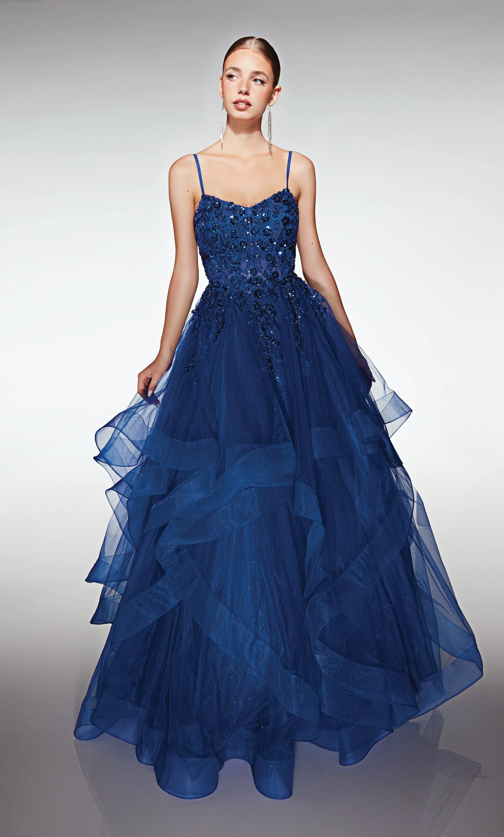 ALYCE Paris 380 V-neckline Waterfall Ballgown Dress sold by Alyce Paris product image thumbnail 3