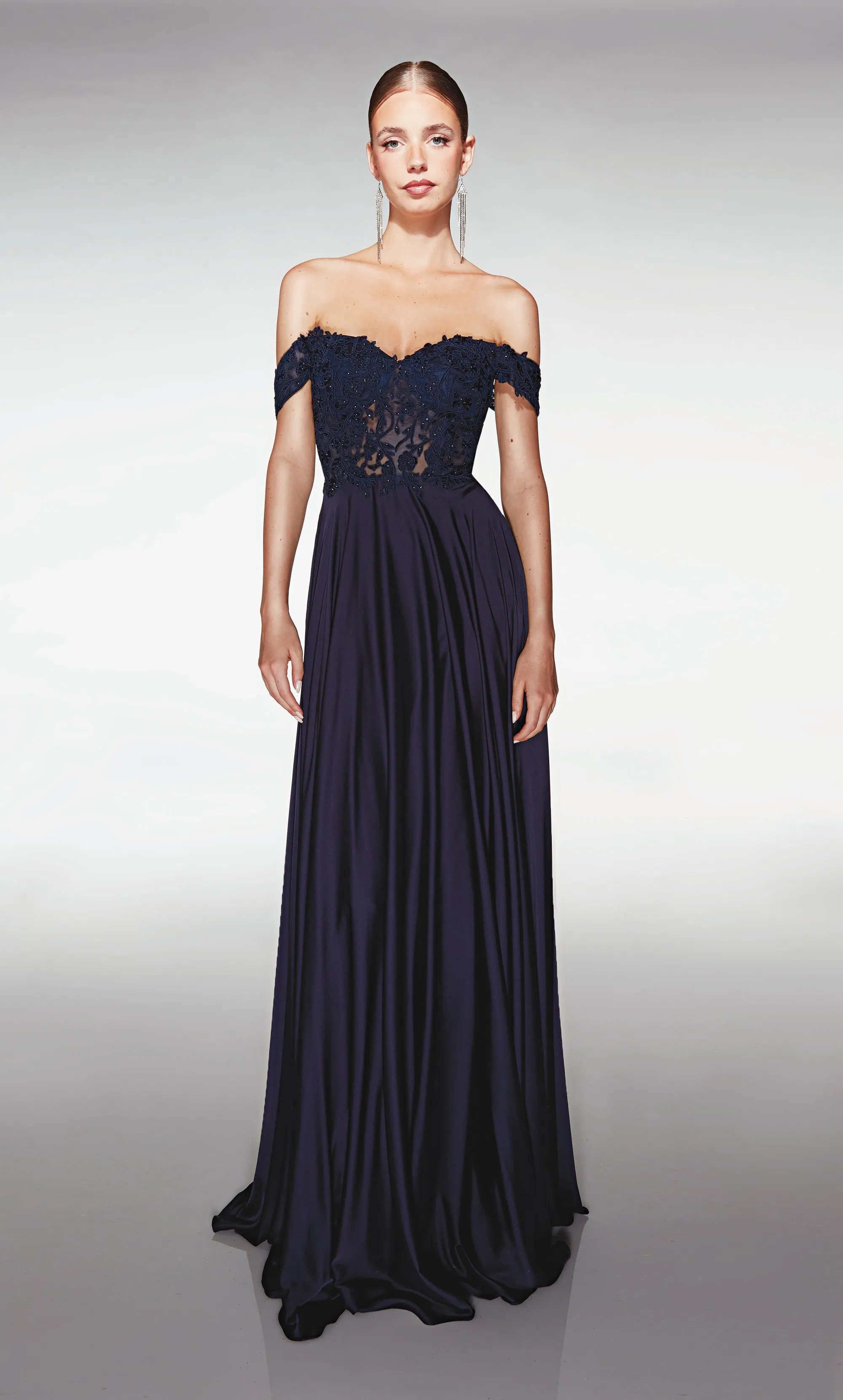 ALYCE Paris 386 Off The Shoulder Neckline Elegant A Line Dress sold by Alyce Paris product image thumbnail 3