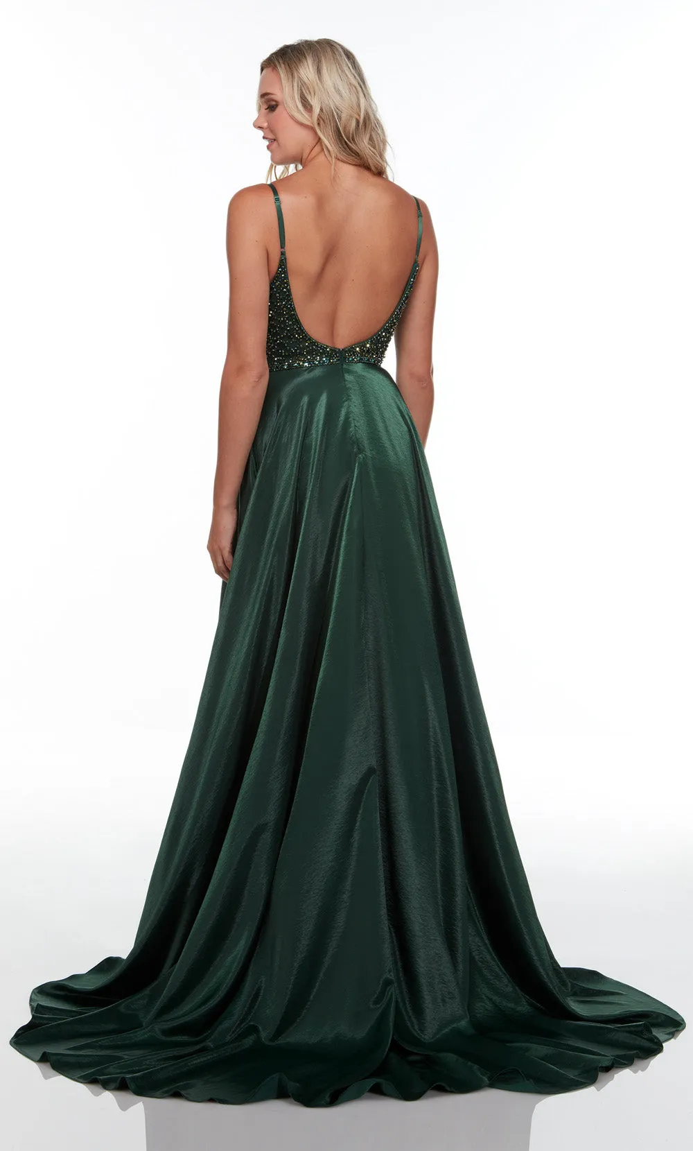 ALYCE Paris 61197 Alyce Long Straight Across Embellished Flowy Dress sold by Alyce Paris product image thumbnail 5