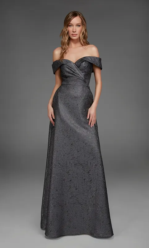 ALYCE Paris 27882 Special Occasion Off The Shoulder Neckline Ruched/draped A Line Dress made by Alyce Paris