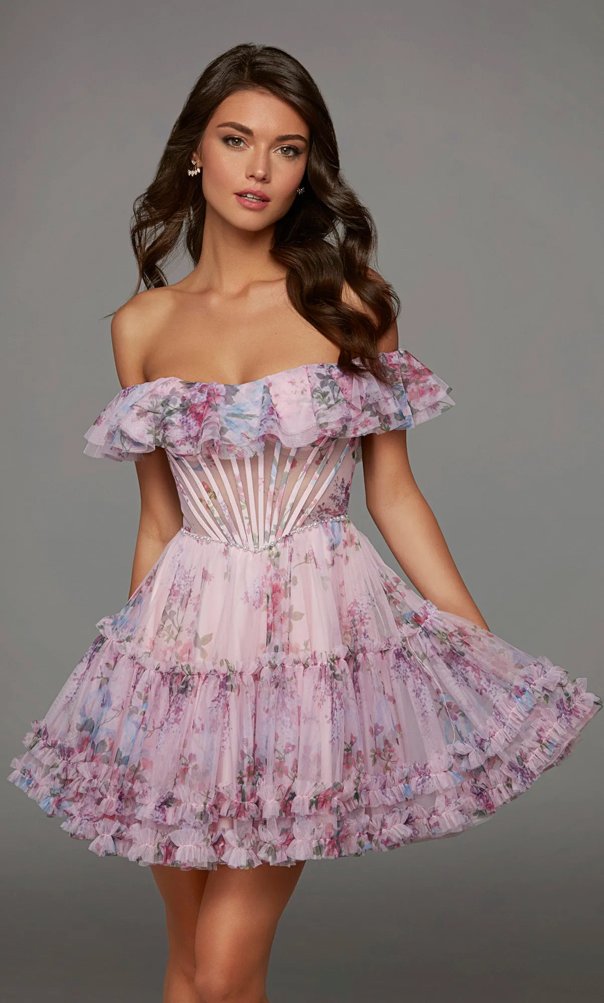 ALYCE Paris 30103 Homecoming Short Off The Shoulder Neckline Ruffles A Line Dress sold by Alyce Paris product image thumbnail 3