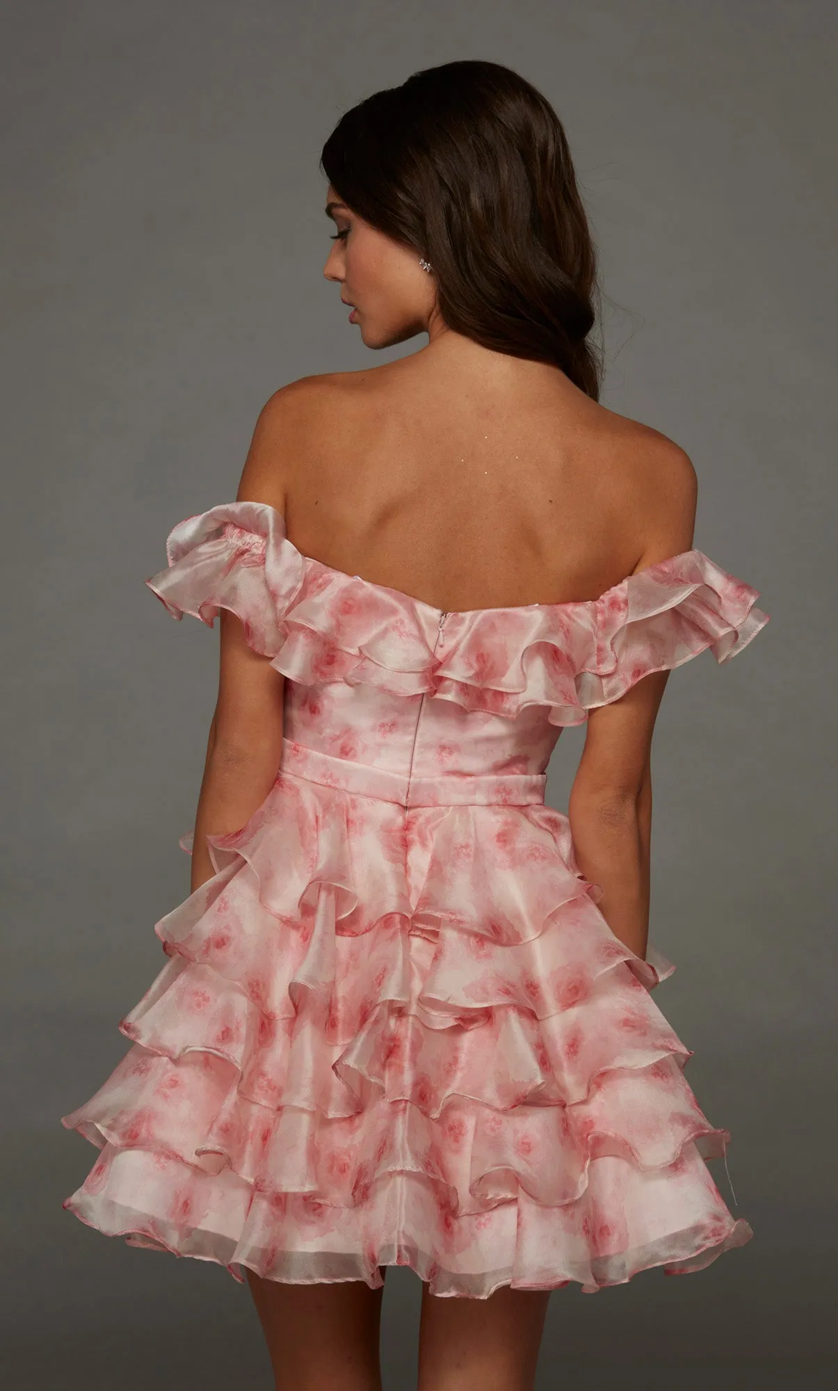 ALYCE Paris 30089 Homecoming Short Off The Shoulder Neckline Ruffles Straight Dress sold by Alyce Paris product image thumbnail 2