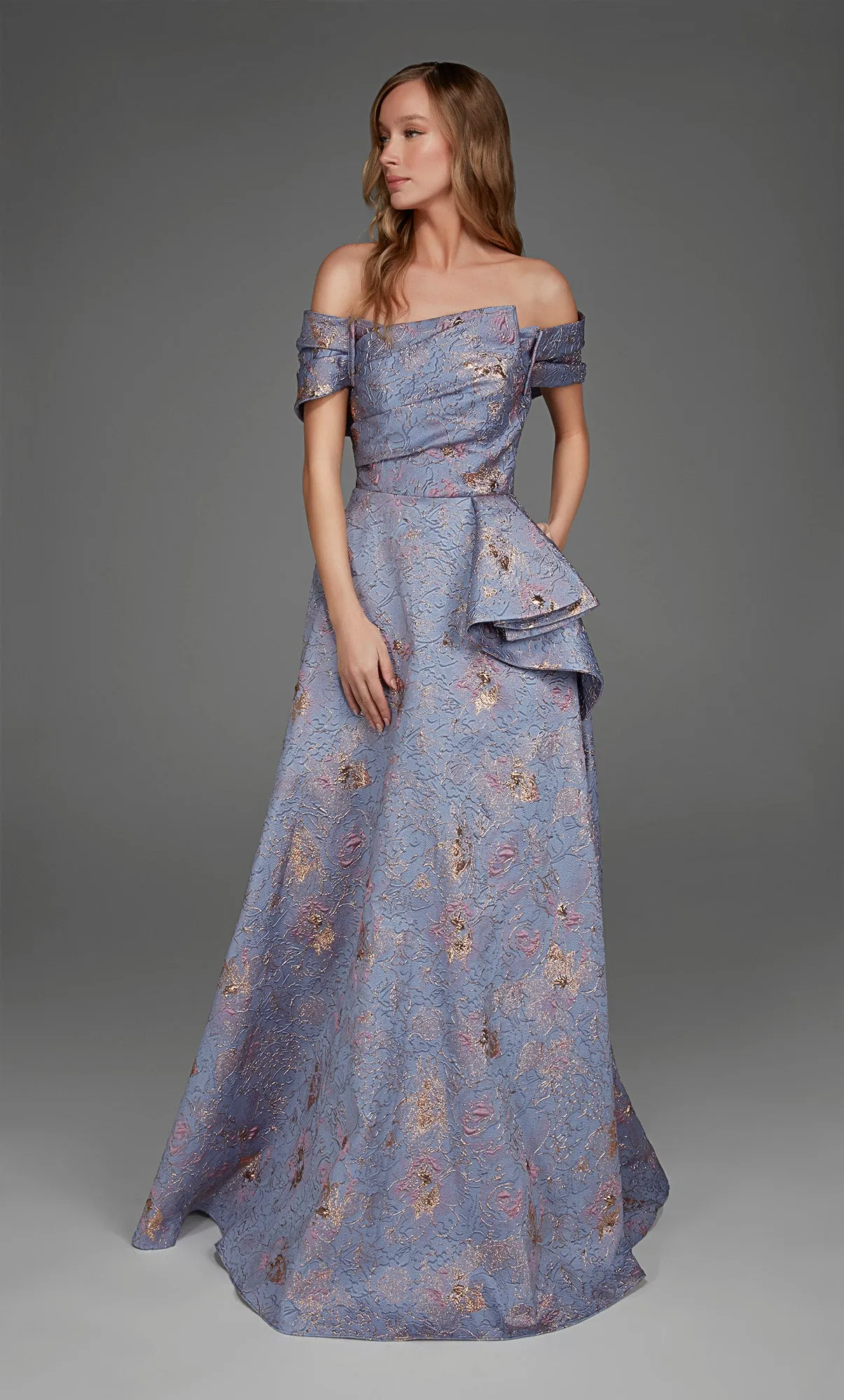 ALYCE Paris 27893 Special Occasion Off The Shoulder Neckline Waterfall Mermaid Dress sold by Alyce Paris
