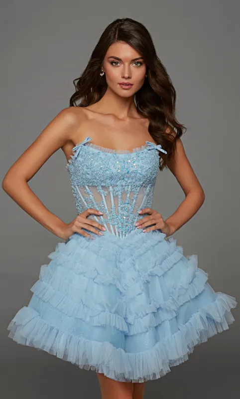 ALYCE Paris 30094 Homecoming Short Scooped Neckline Corset A Line Dress made by Alyce Paris