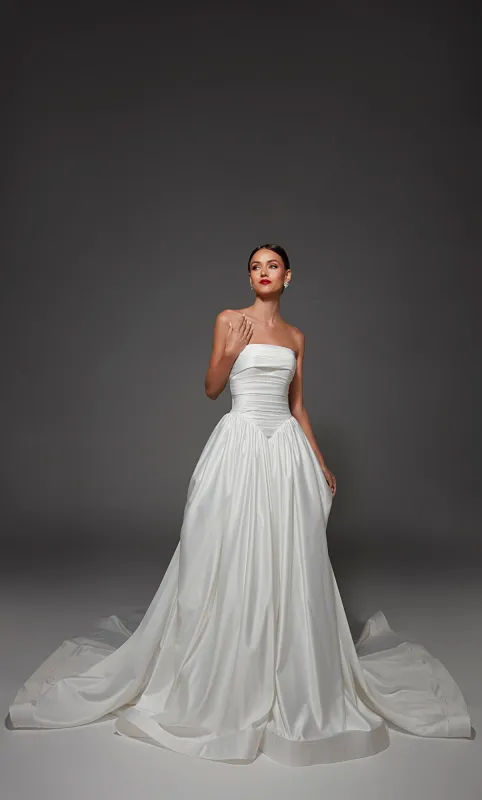 ALYCE Paris 7187 Bridal Strapless Neckline Ruched/draped Ballgown Dress made by Alyce Paris