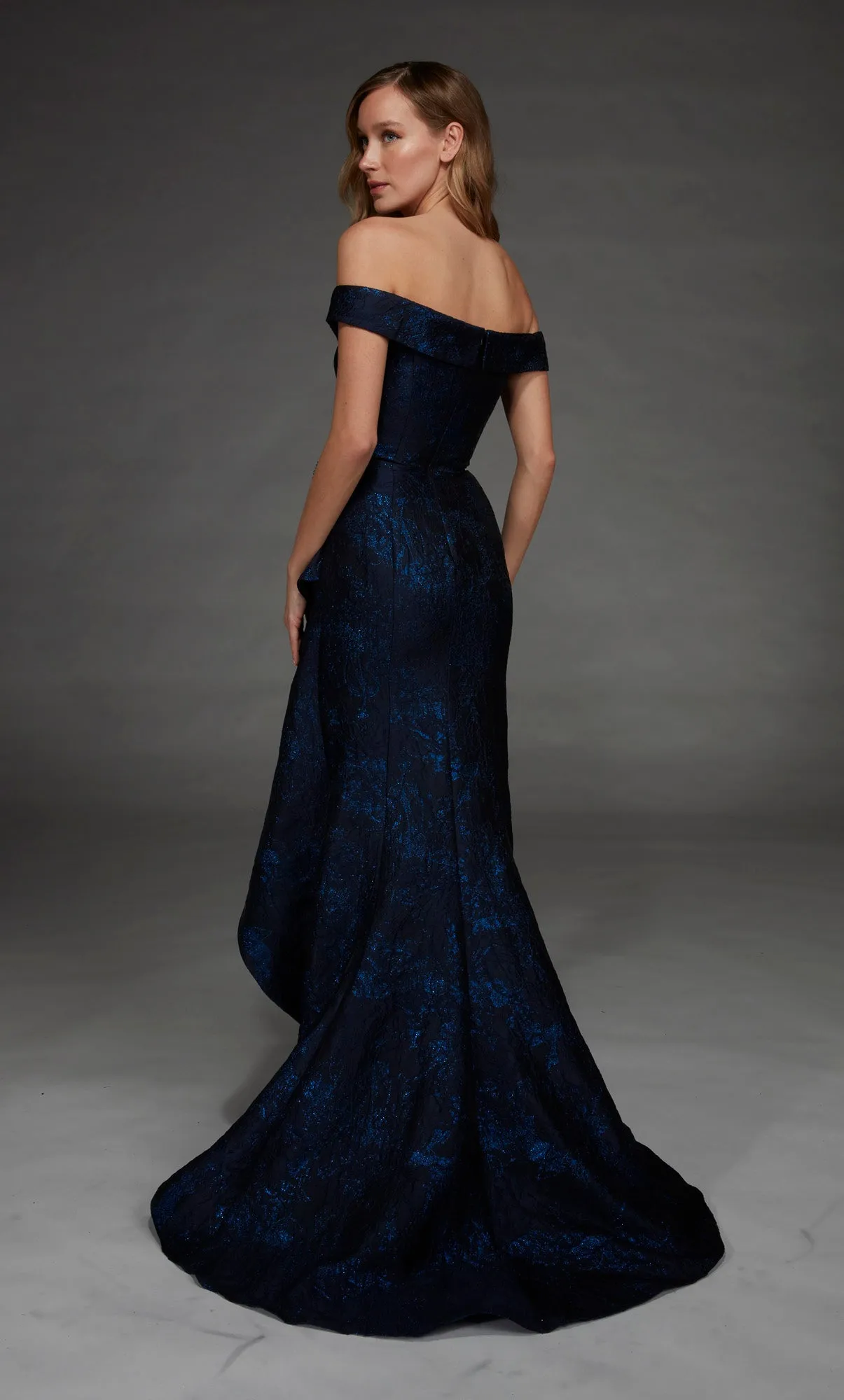 ALYCE Paris 55017 Off The Shoulder Neckline Ruched/draped A Line Dress sold by Alyce Paris product image thumbnail 2