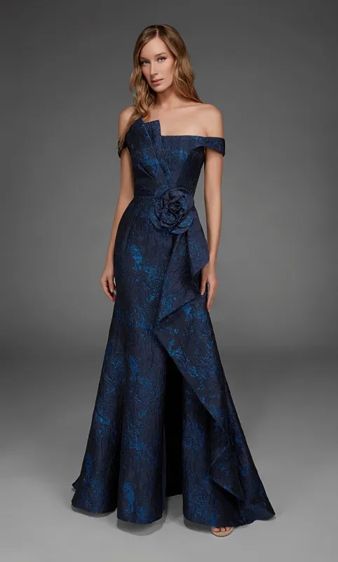 ALYCE Paris 55017 Off The Shoulder Neckline Ruched/draped A Line Dress made by Alyce Paris