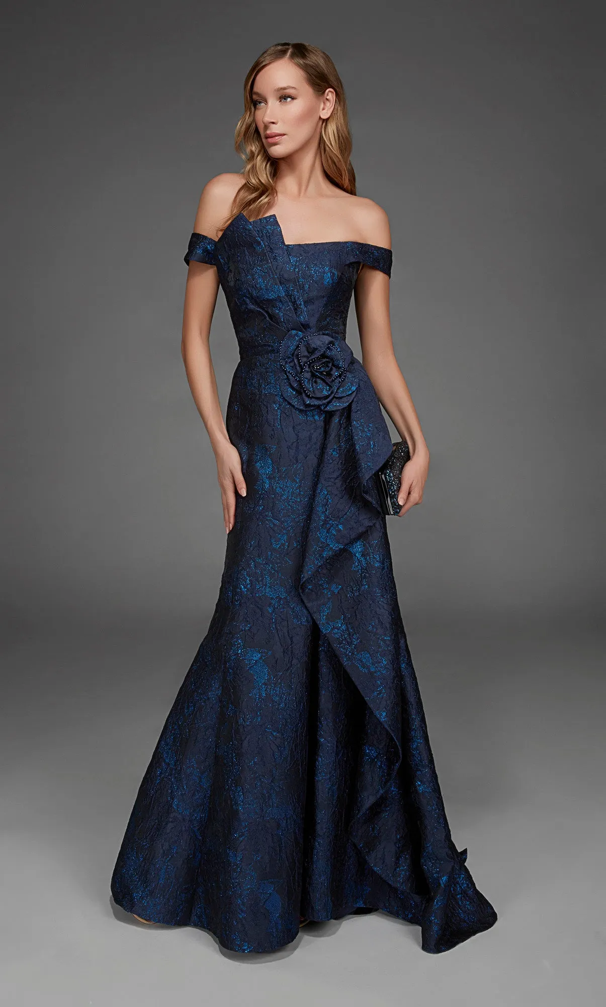 ALYCE Paris 55017 Off The Shoulder Neckline Ruched/draped A Line Dress sold by Alyce Paris product image thumbnail 3