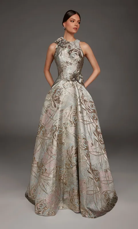 ALYCE Paris 55027 High Neckline Elegant A Line Dress made by Alyce Paris